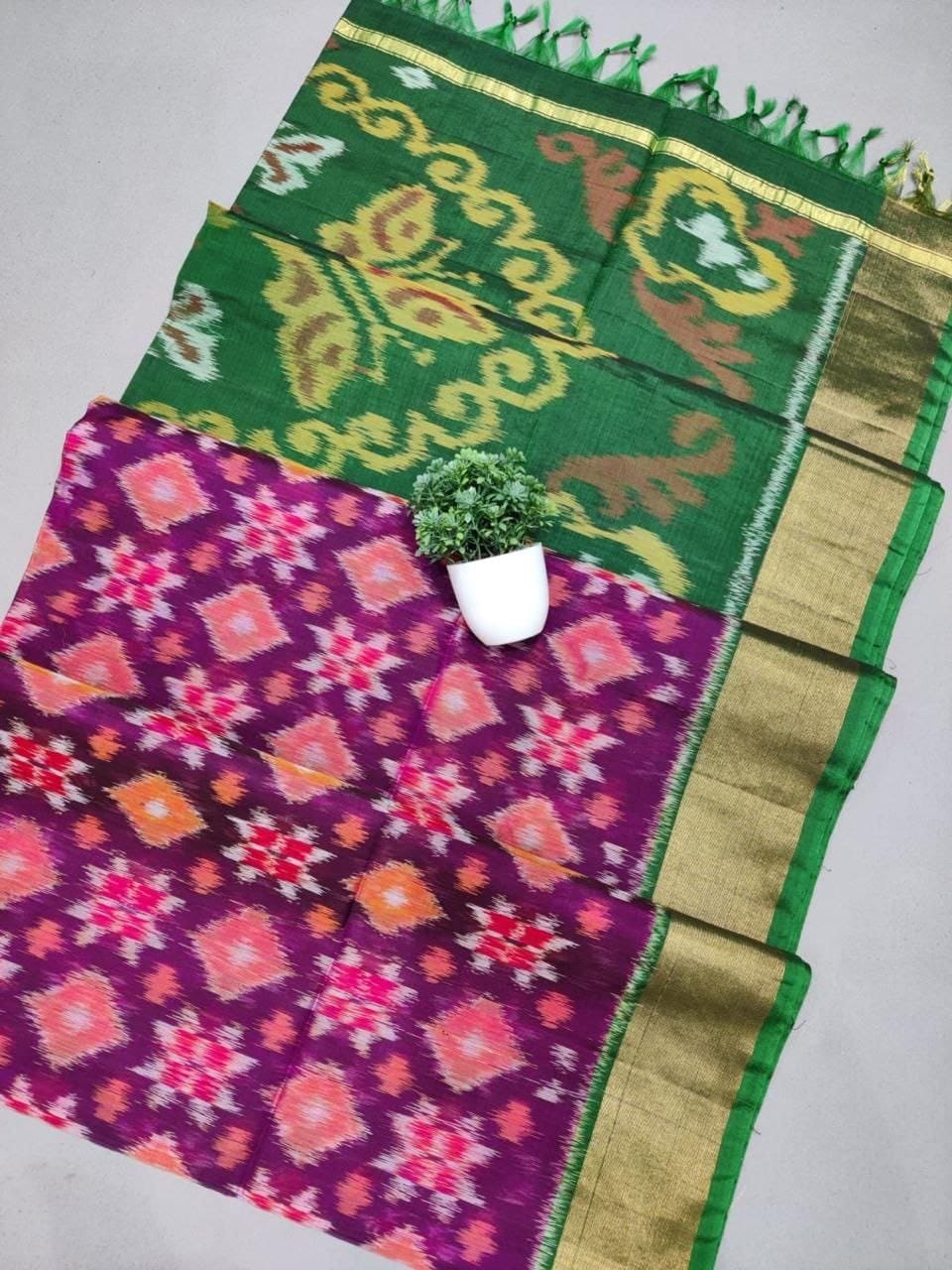 Single Ikkat Sico Cotton Sarees image 8