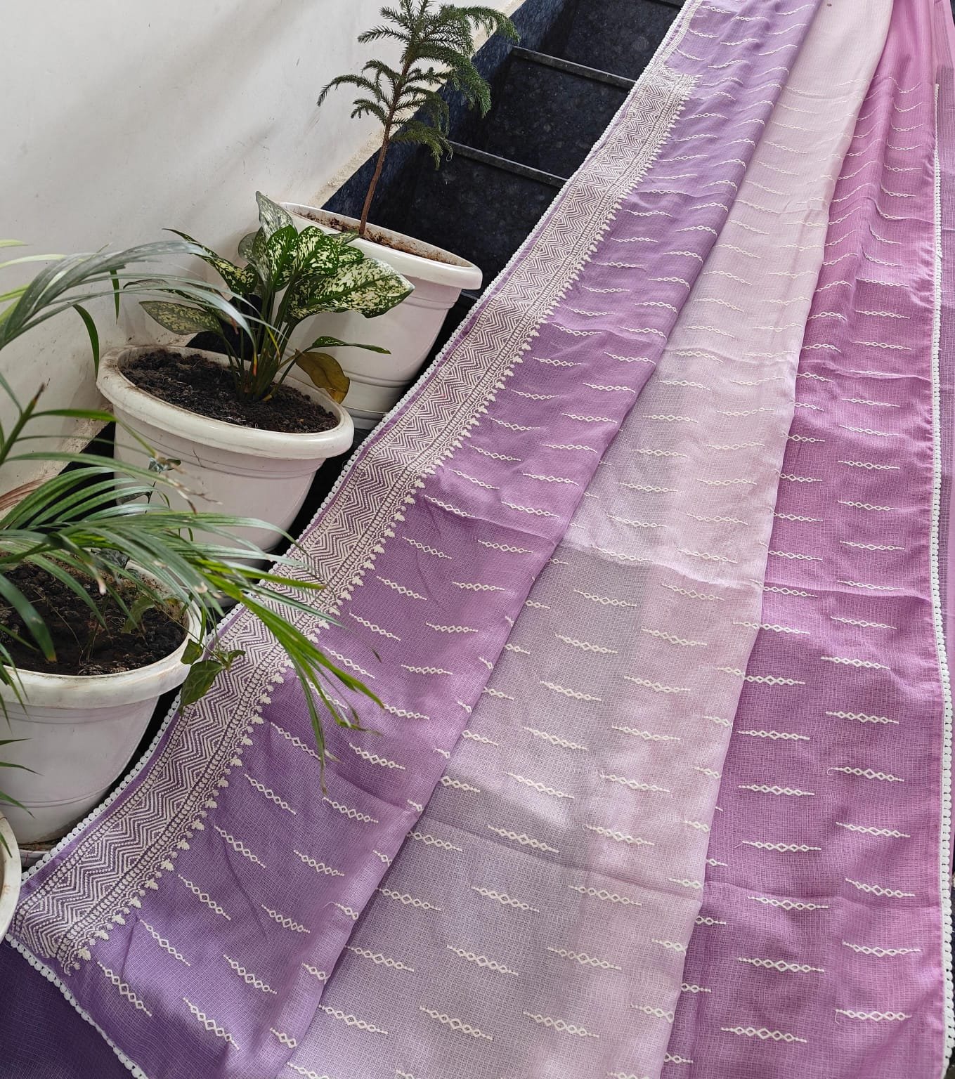 12  Kota Doria Saree Shaded image 9