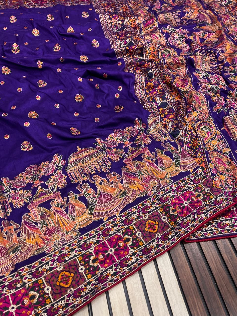 14 rajwadi pashmina saree image 9