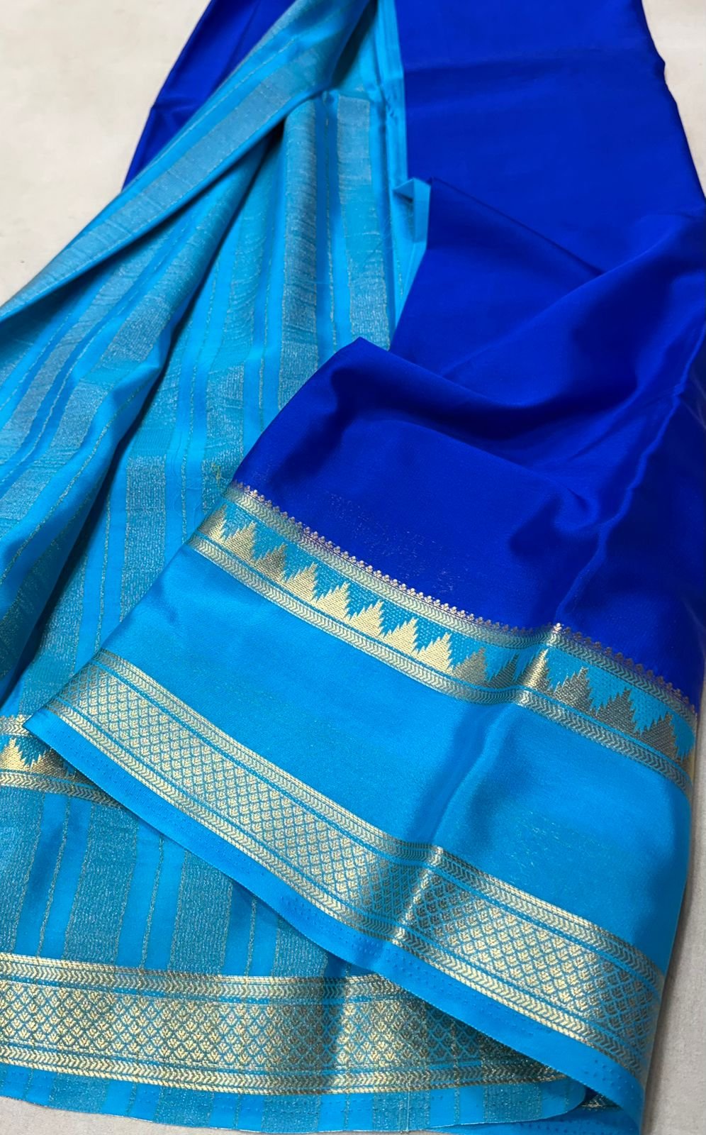 Pure soft Viscose Khadi silk fabric with satin border- image 8