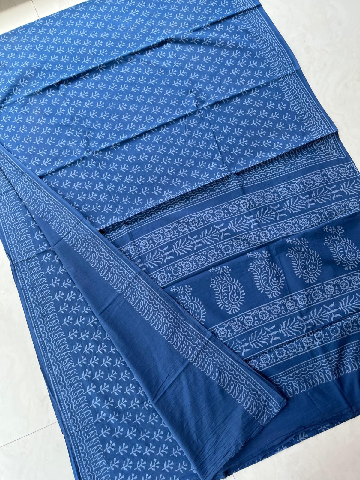 Hand Block Printed Cotton Mul Sarees image 2