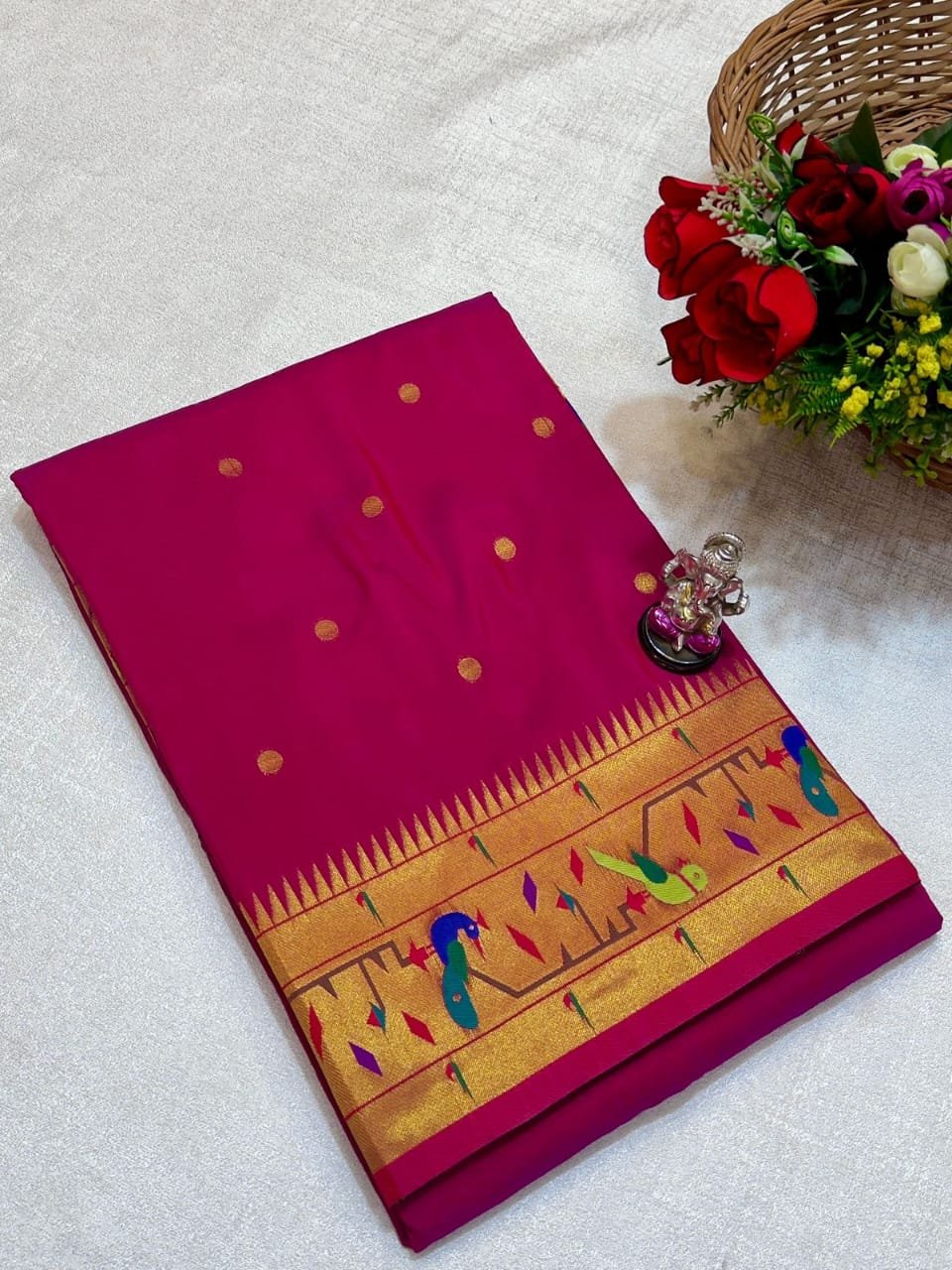 Mor Popat Brocade Paithani image 7