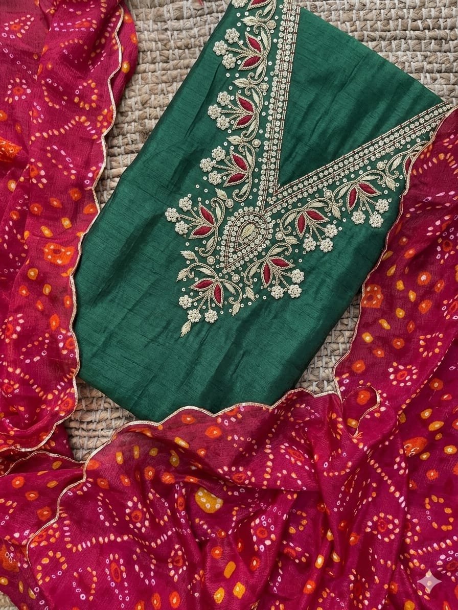 Chanderi kurta with Embroidery image 7