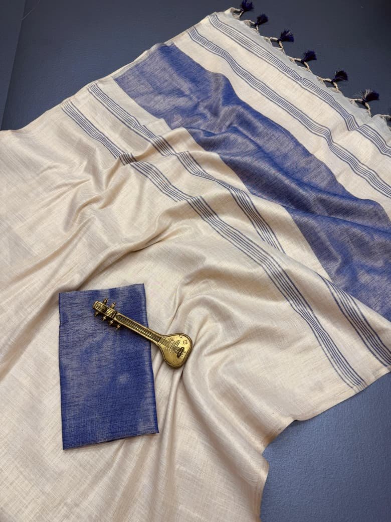 Pure Mysore Silk Soft Linen Saree image 4