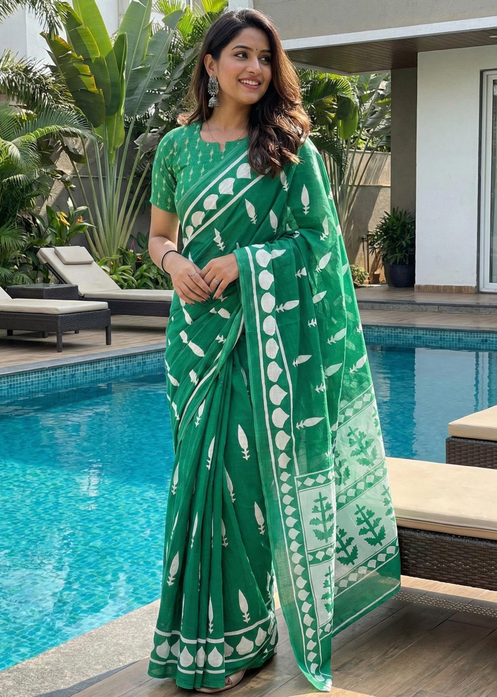 Bagru Block Printed Cotton Sarees image 3