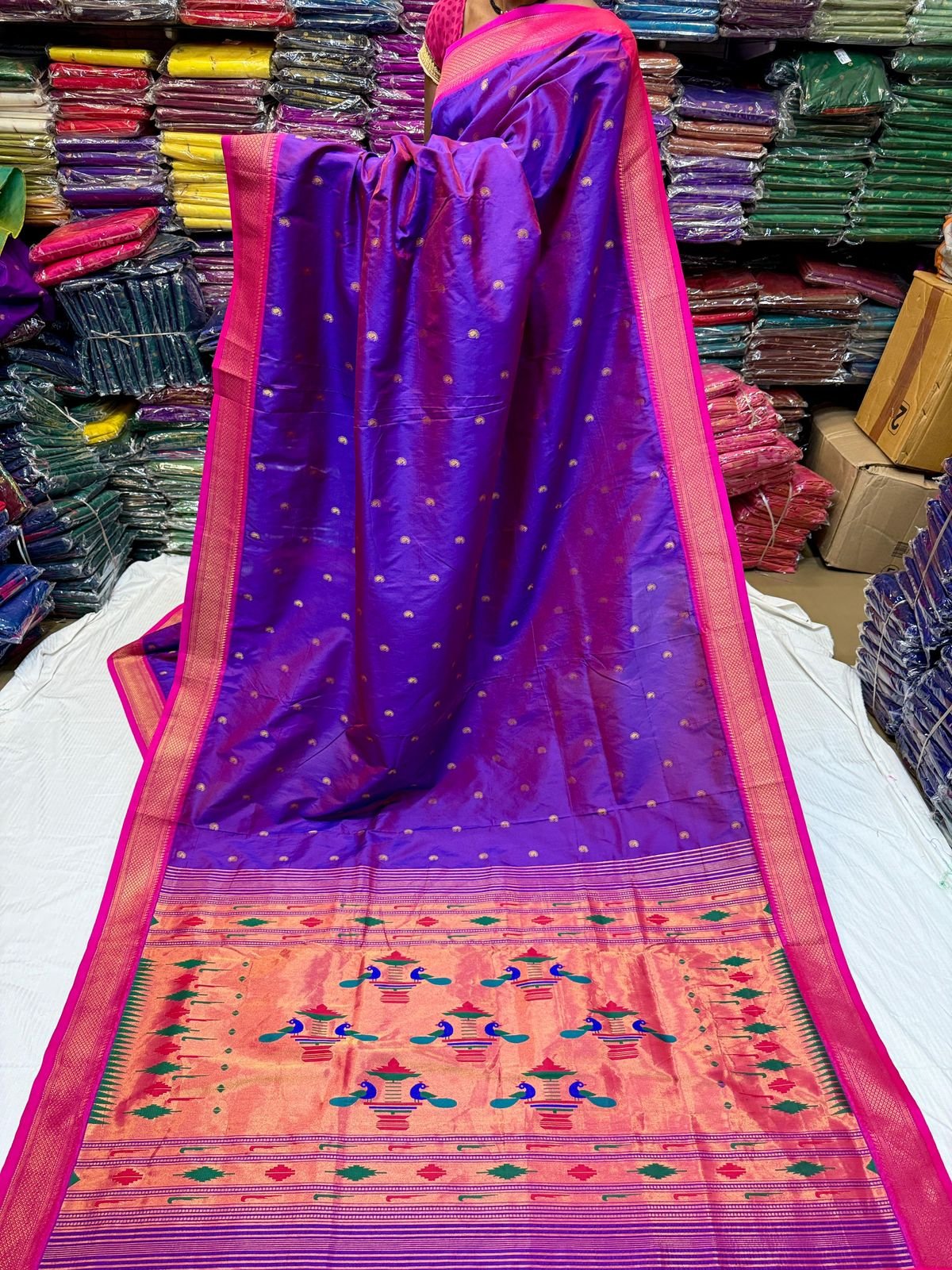 Yeola Double Pallu Semi Paithani image 22