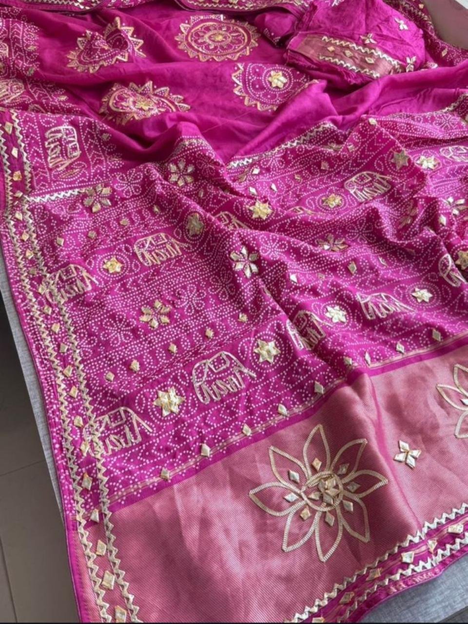 Pure Russian Moonga Silk Saree image 9