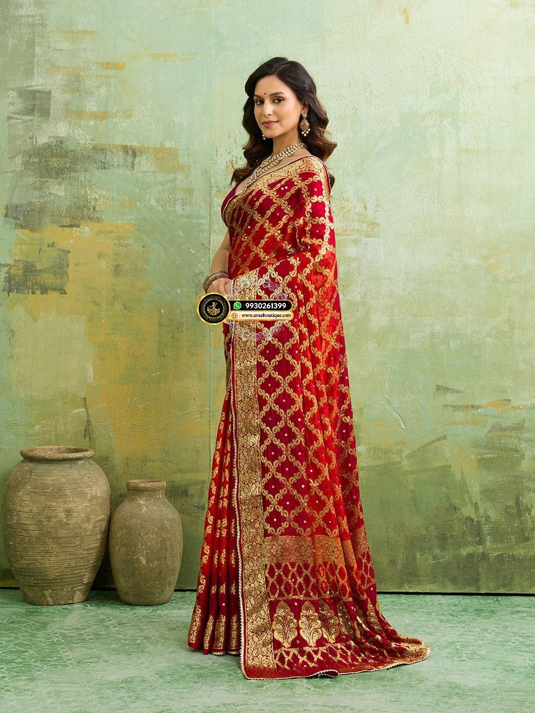 Banarasi Silk With Heavy Zari Work Saree with Handwork (Dual color) image 3