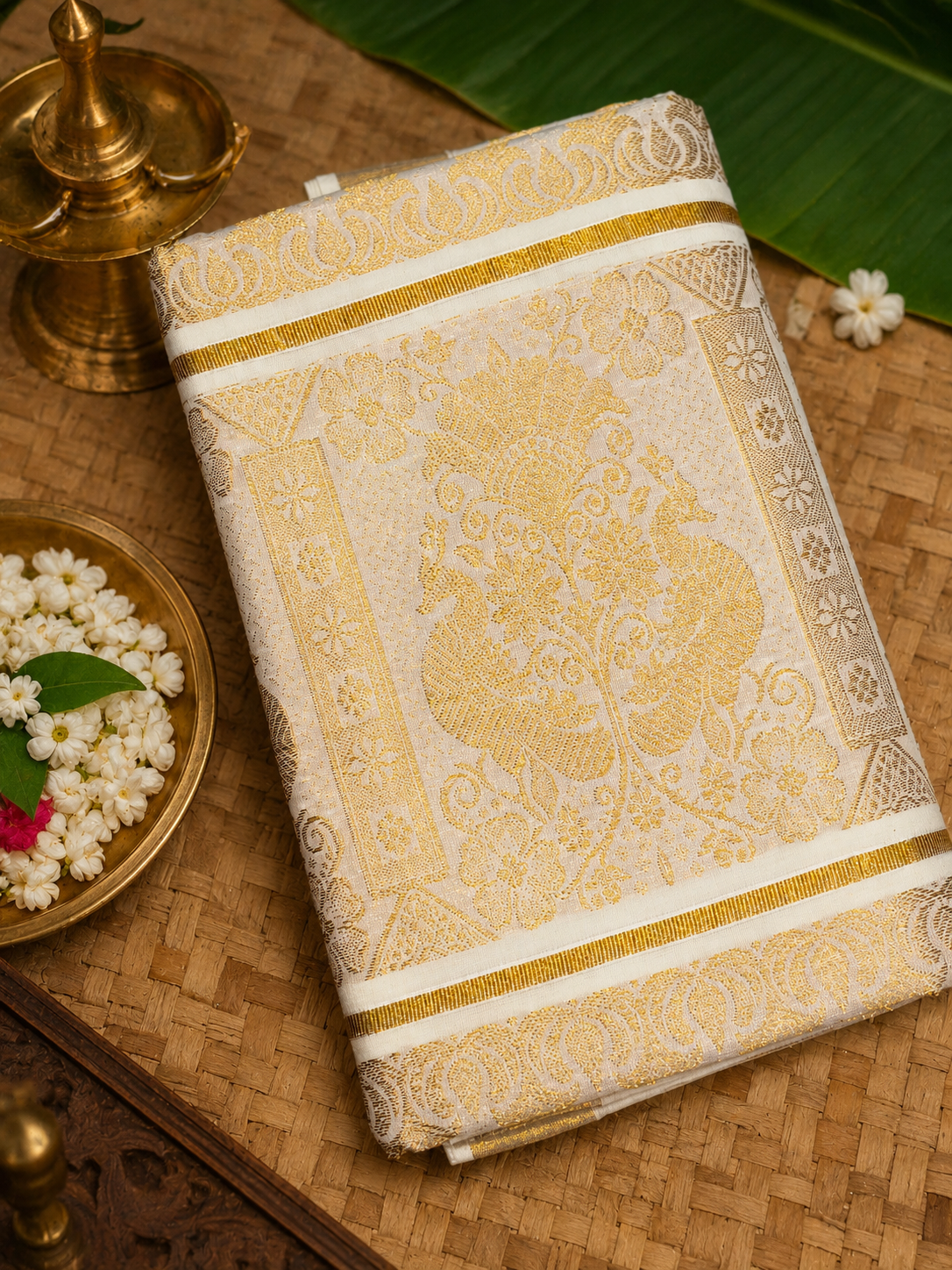 2 Kerala Kasavu Saree Cotton image 2