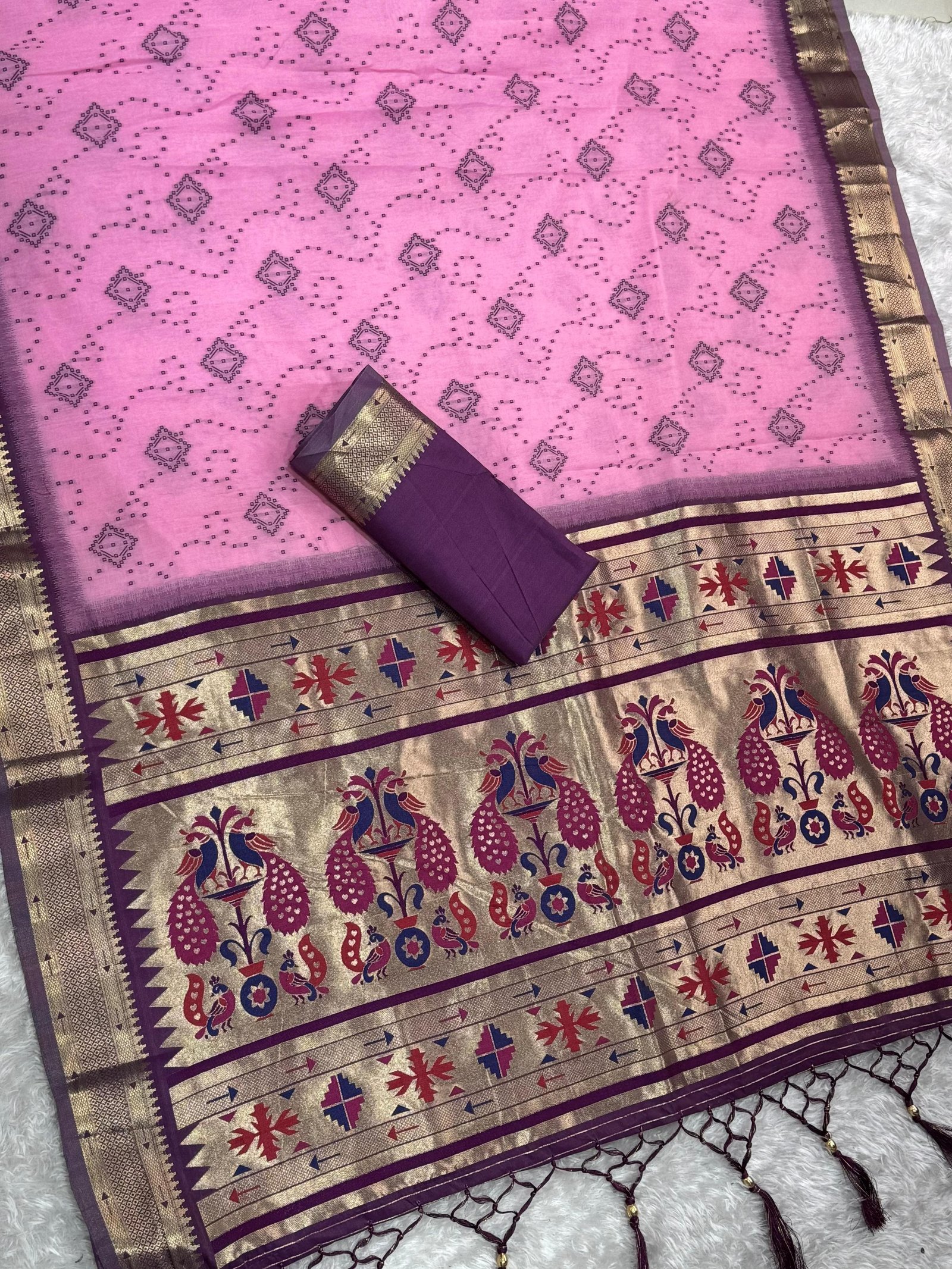 Soft Pure Cotton Sarees with latkan image 9