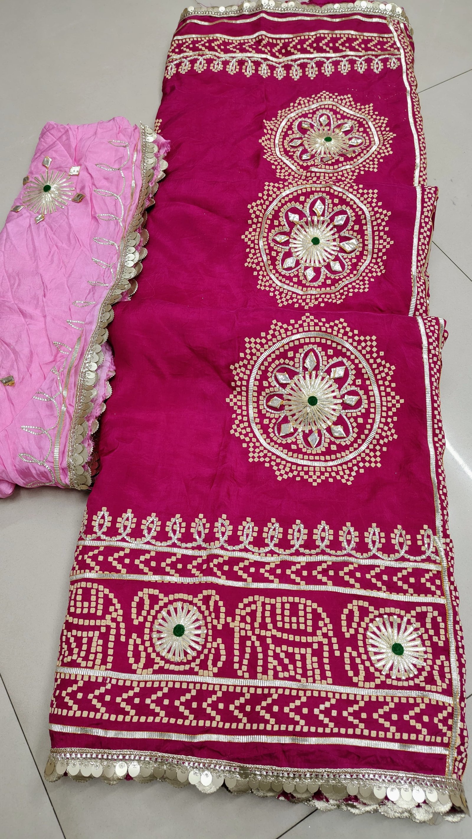 Rajwadi Bandhani Saree Pallu with Gota Patti image 9
