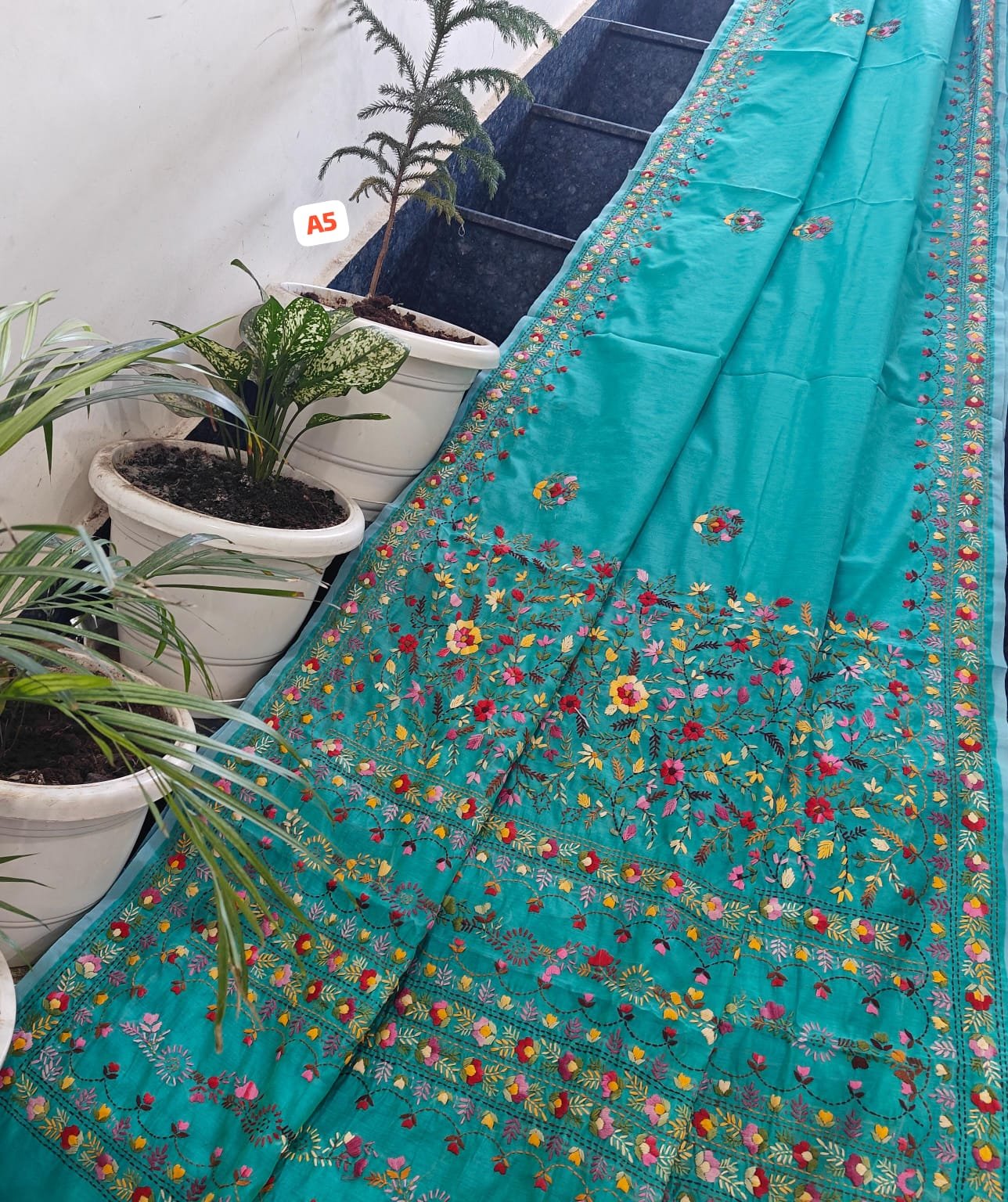 Linen Chanderi Saree image 5