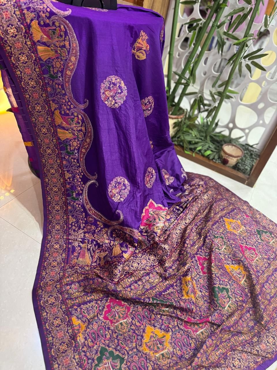 3 Pure n Soft Rajwadi Pashmina Silk Weaving Saree image 4