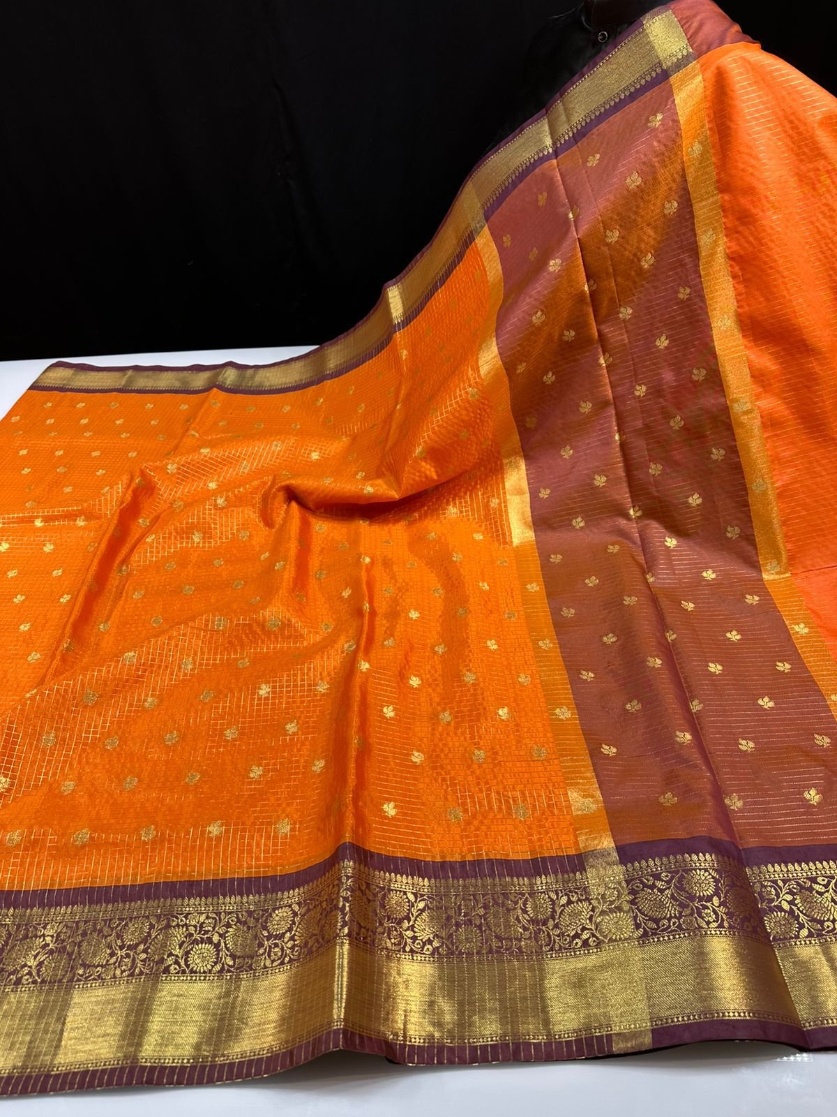 Vintage Checks Semi Silk Sarees image 18