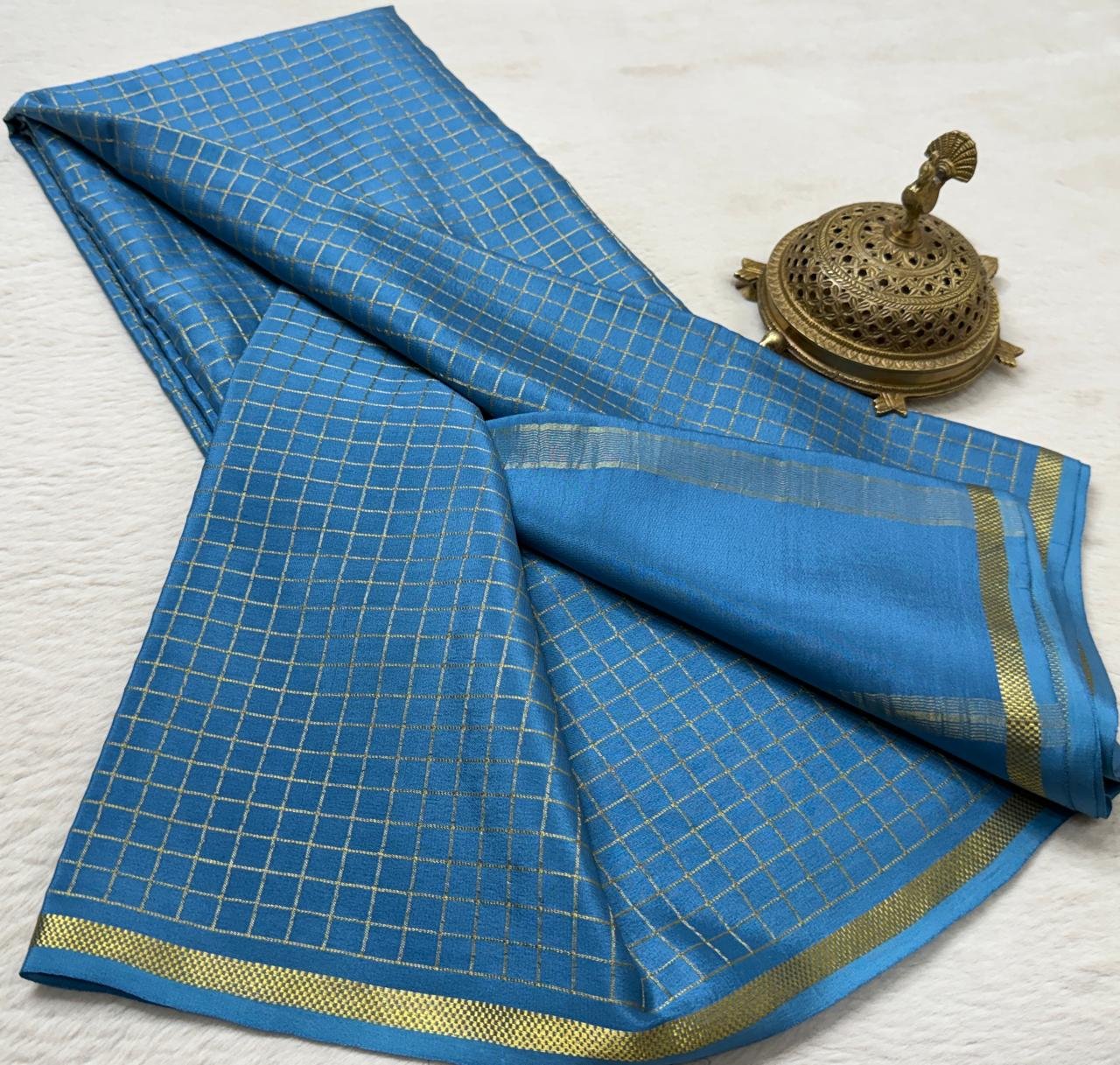 Pure Mysore Checks Sarees image 17