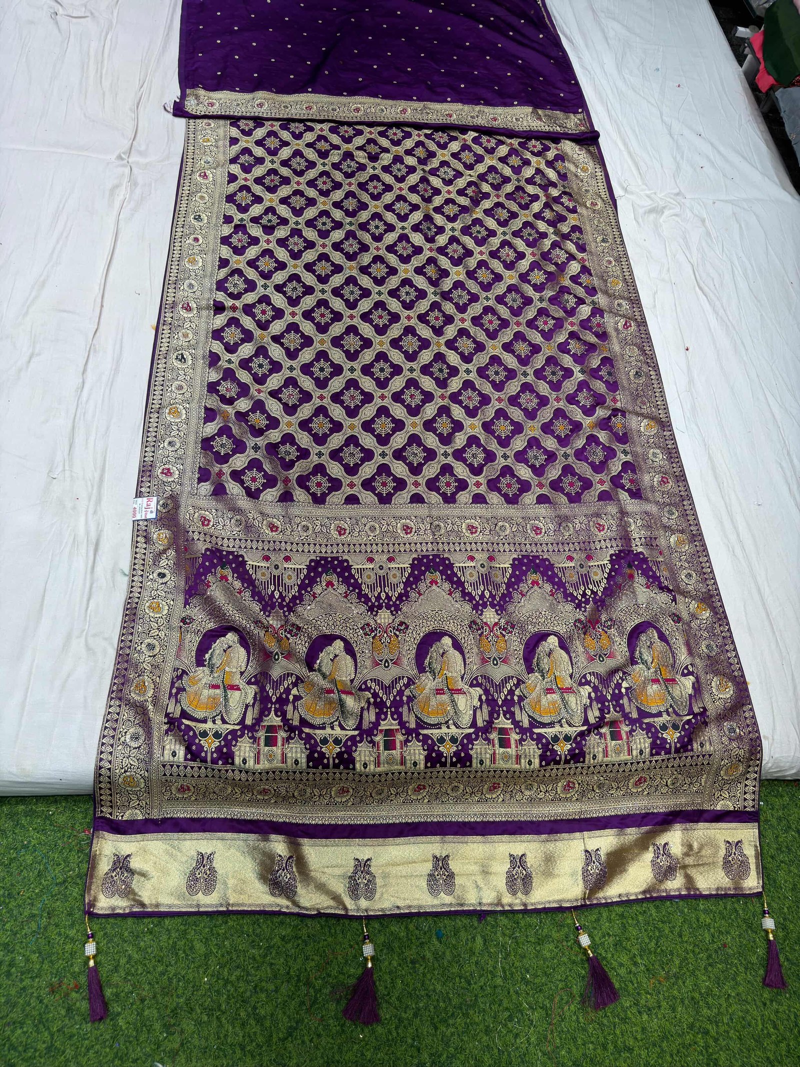 Gaji Satin Silk Saree With Jarkan image 6