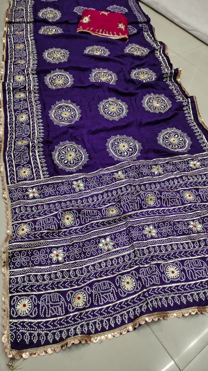 Pure Rajawadi Bhandhani Pallu Saree image 9
