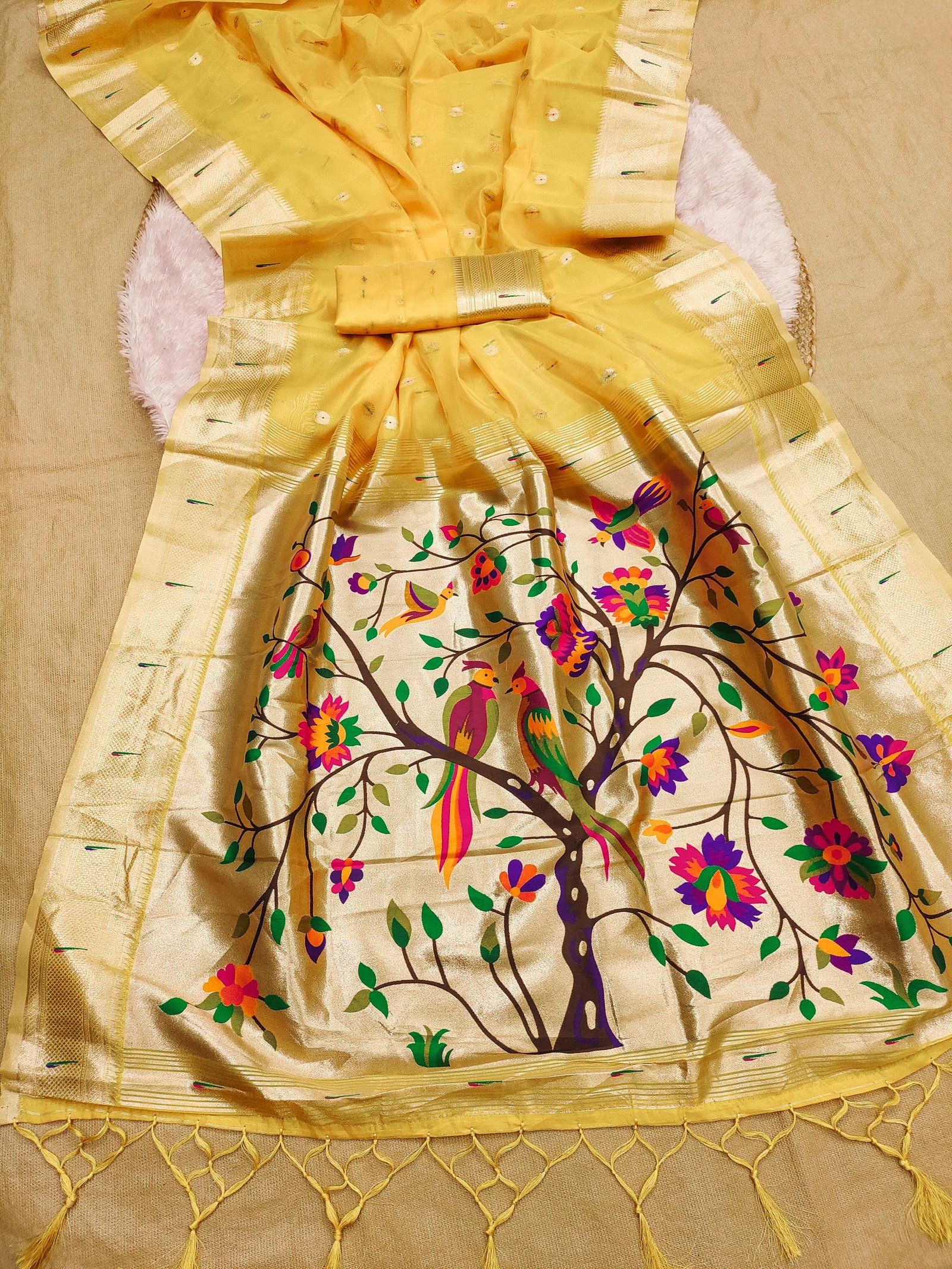 Traditional Organza Paithani image 9