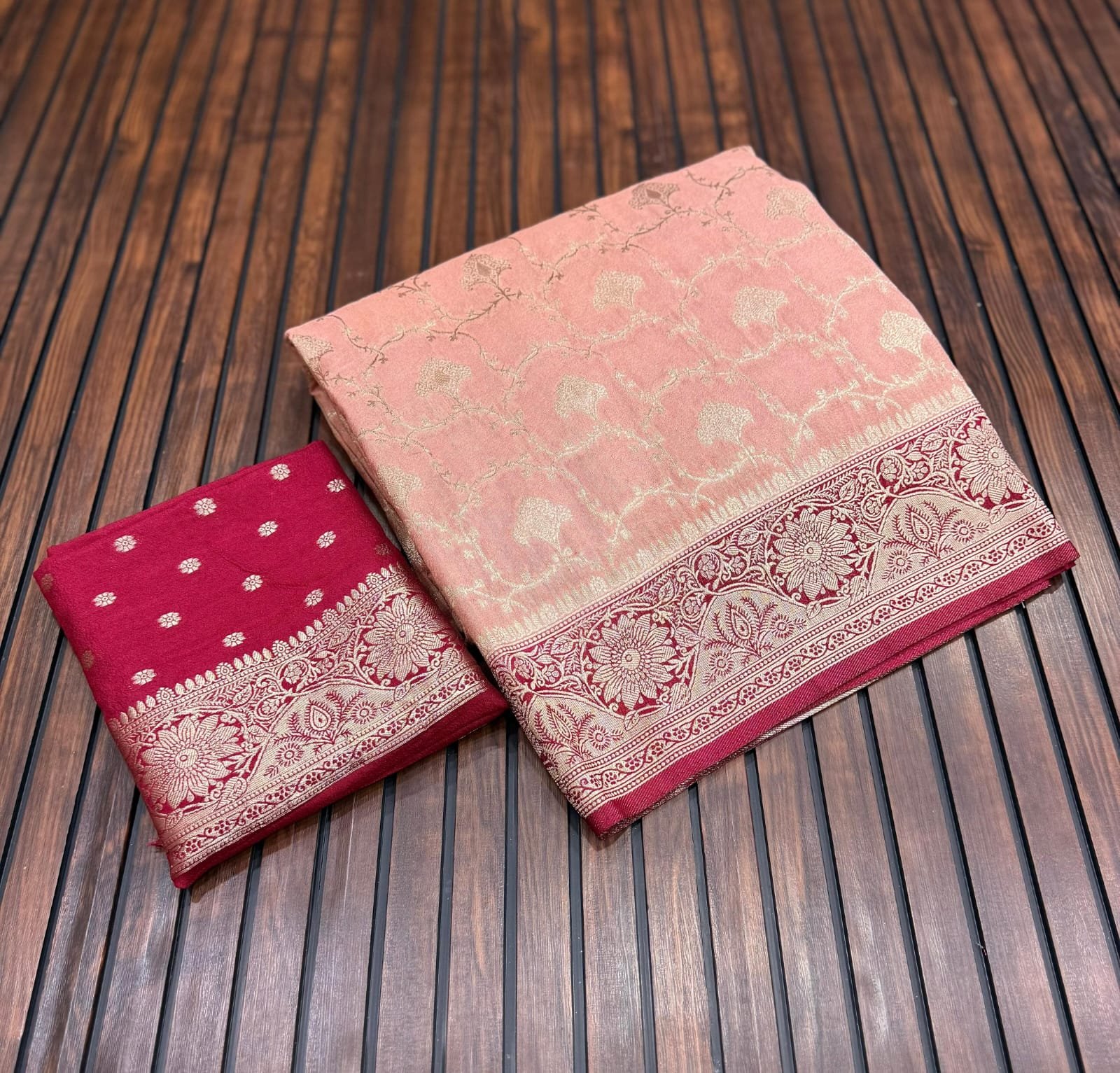 2 Pure Khaddi Creap Georgette Jaqurad Weaving