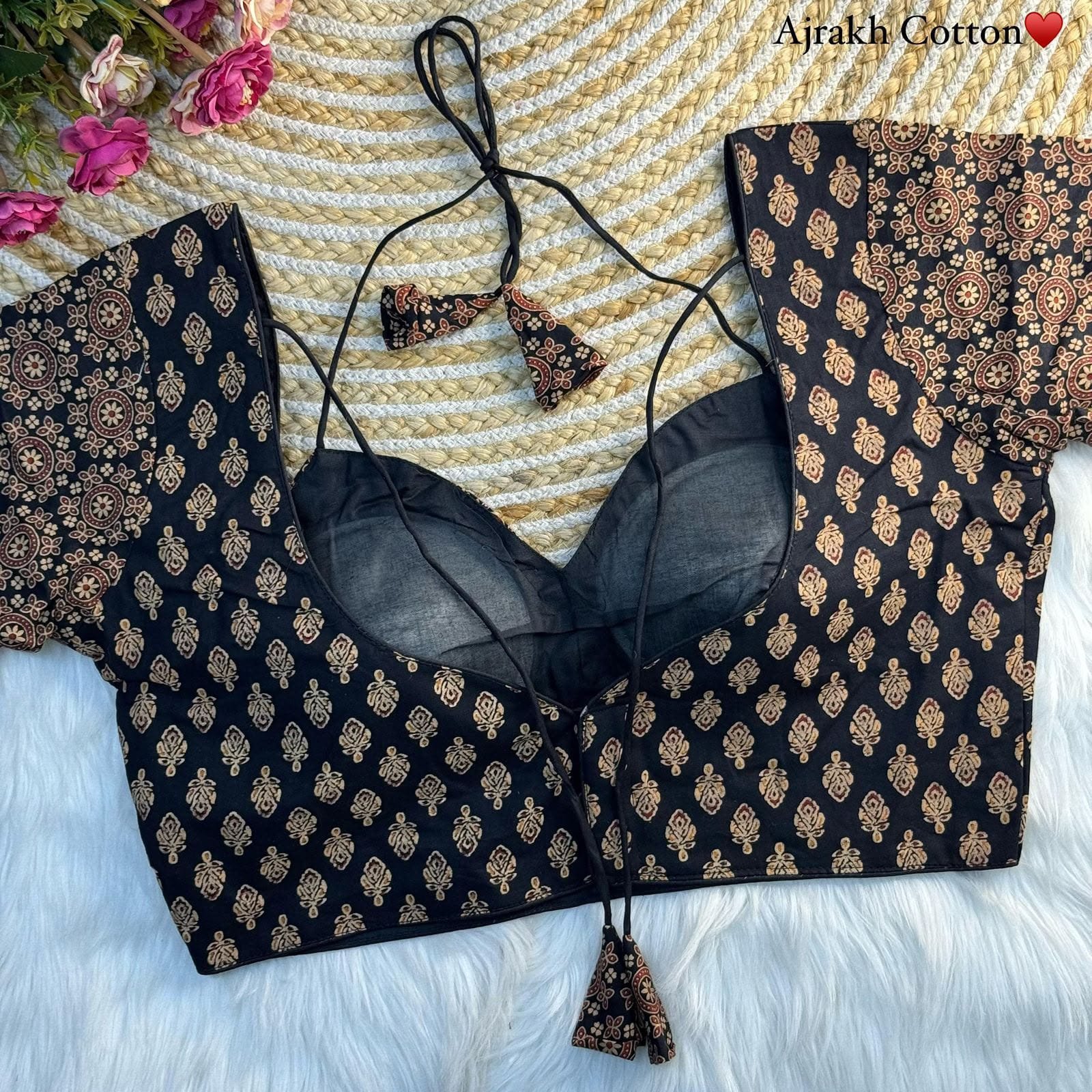 AJRAKH COTTON HALTER NECK BLOUSE image 3
