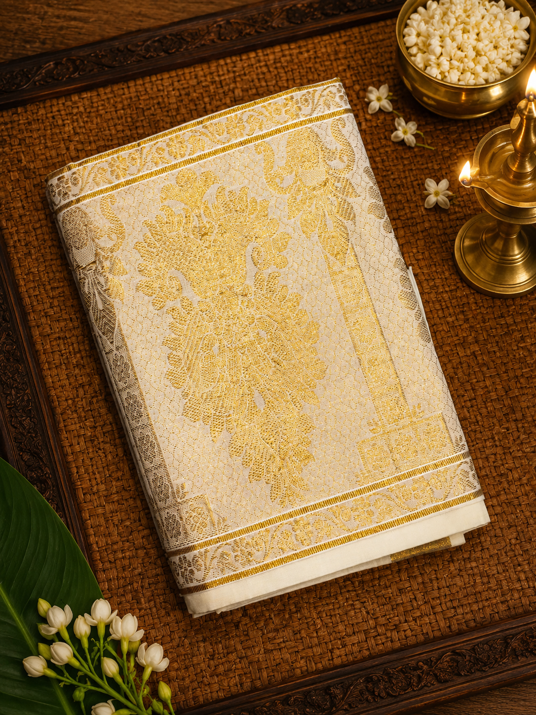 3Kerala Kasavu Saree Cotton