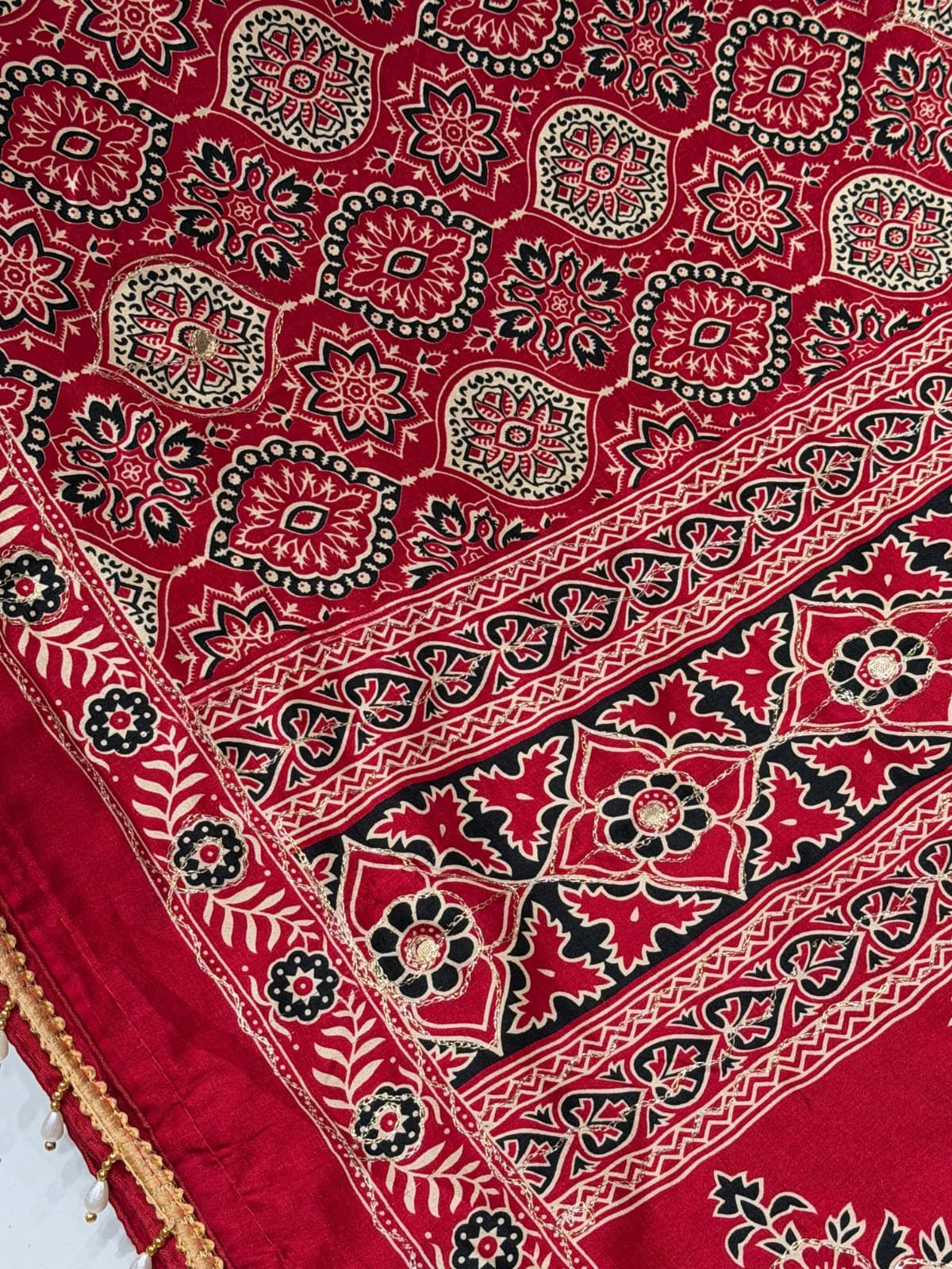 Badam Butto & Ajrakh Design Saree image 2