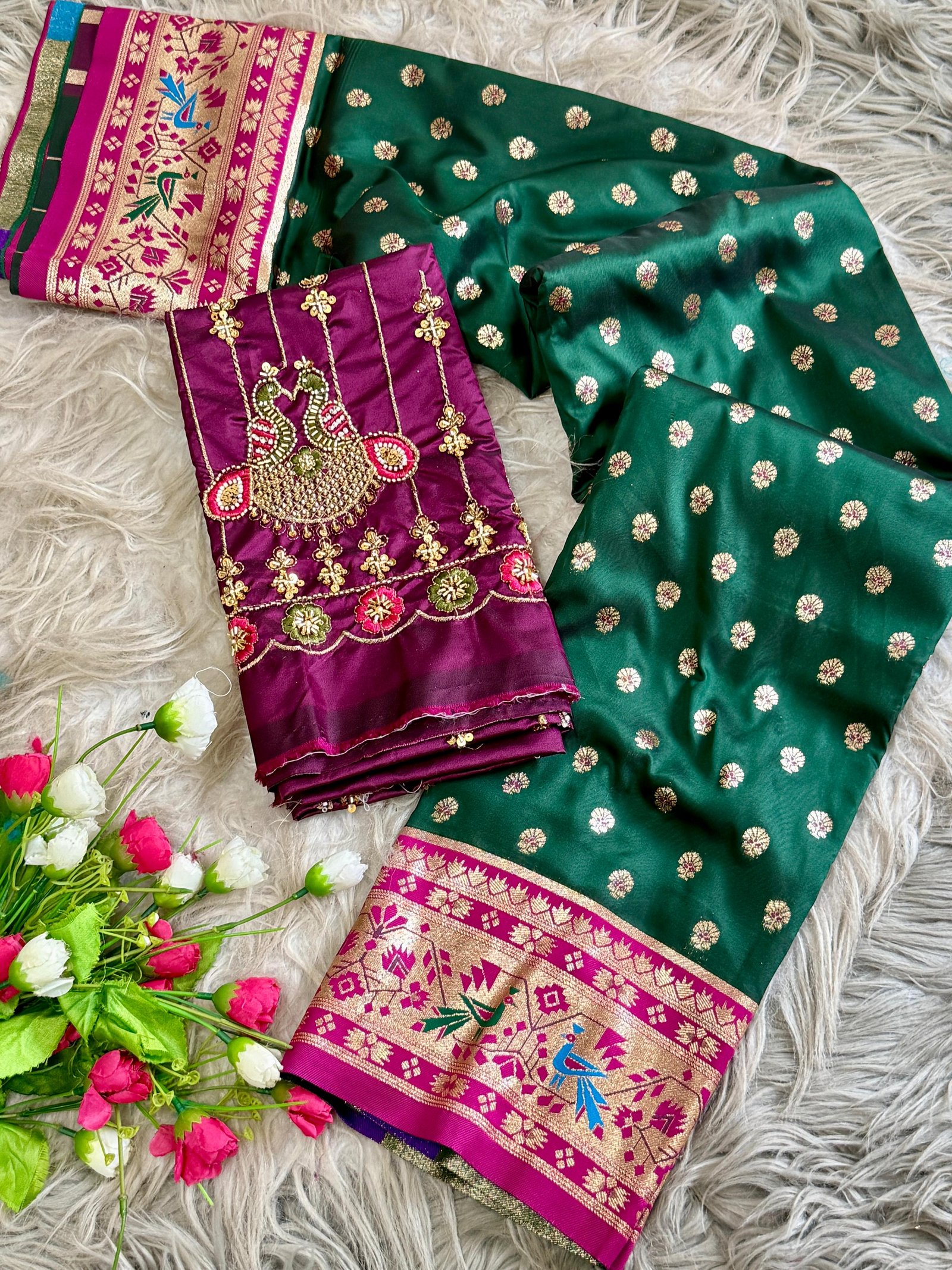Kalanjali Paithani With Aari Work Blouse image 5
