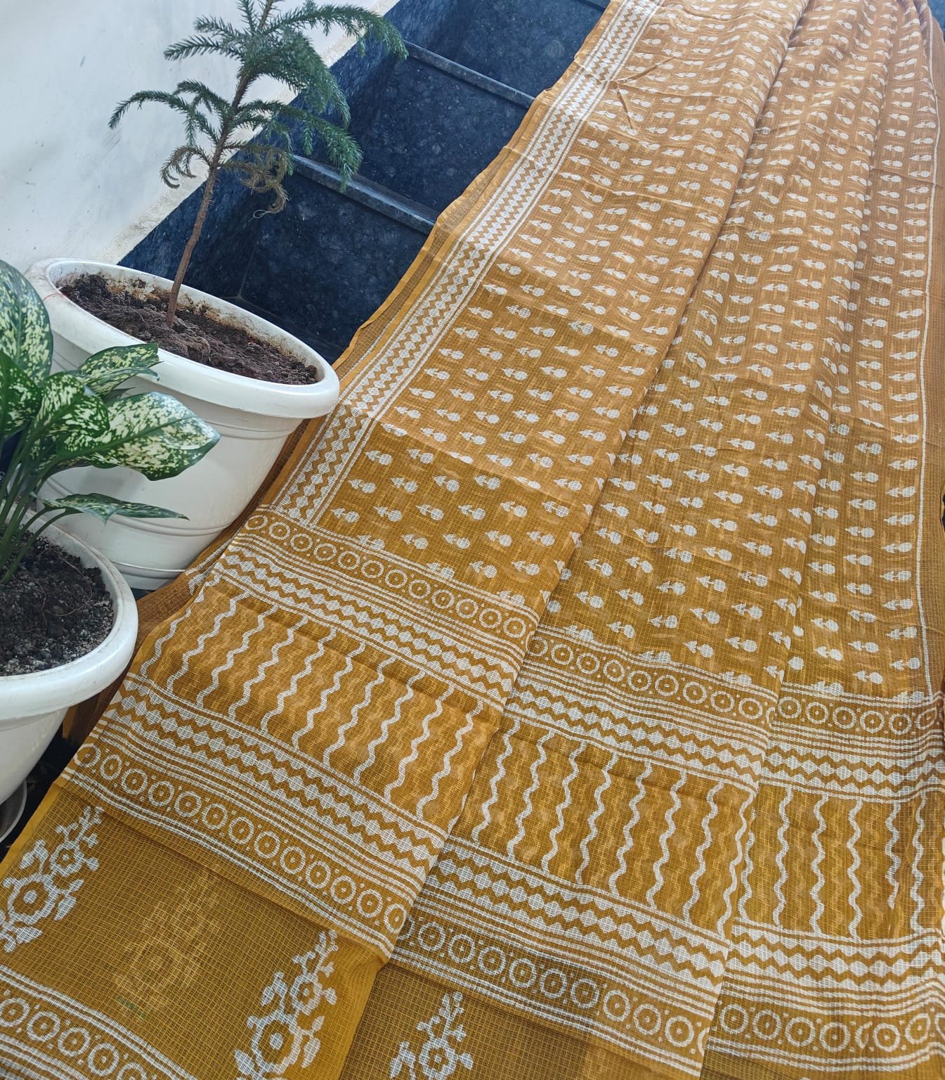 14 Pure Kota Doria Saree Indigo Print image 8