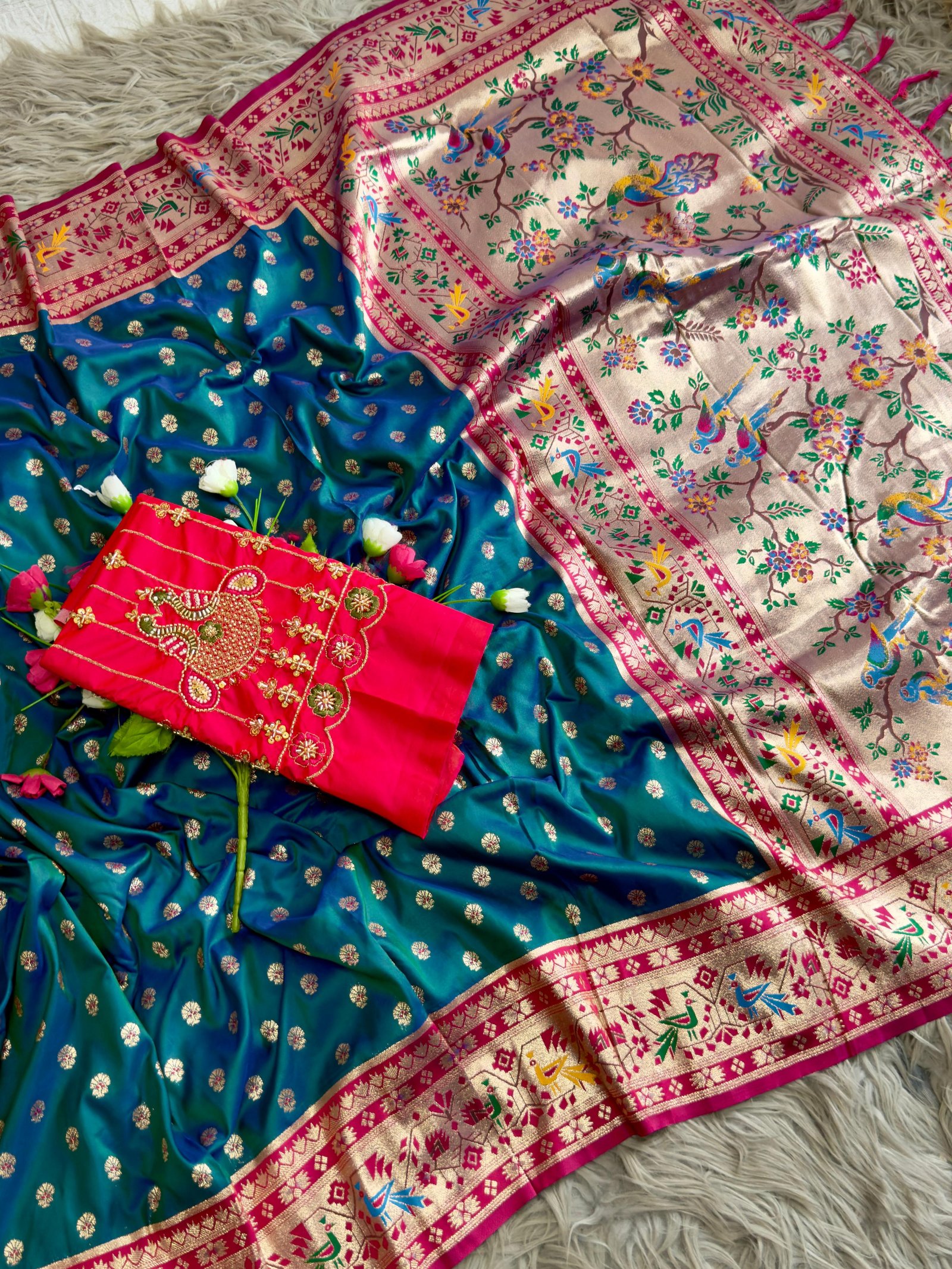 Kalanjali Paithani With Aari Work Blouse image 18