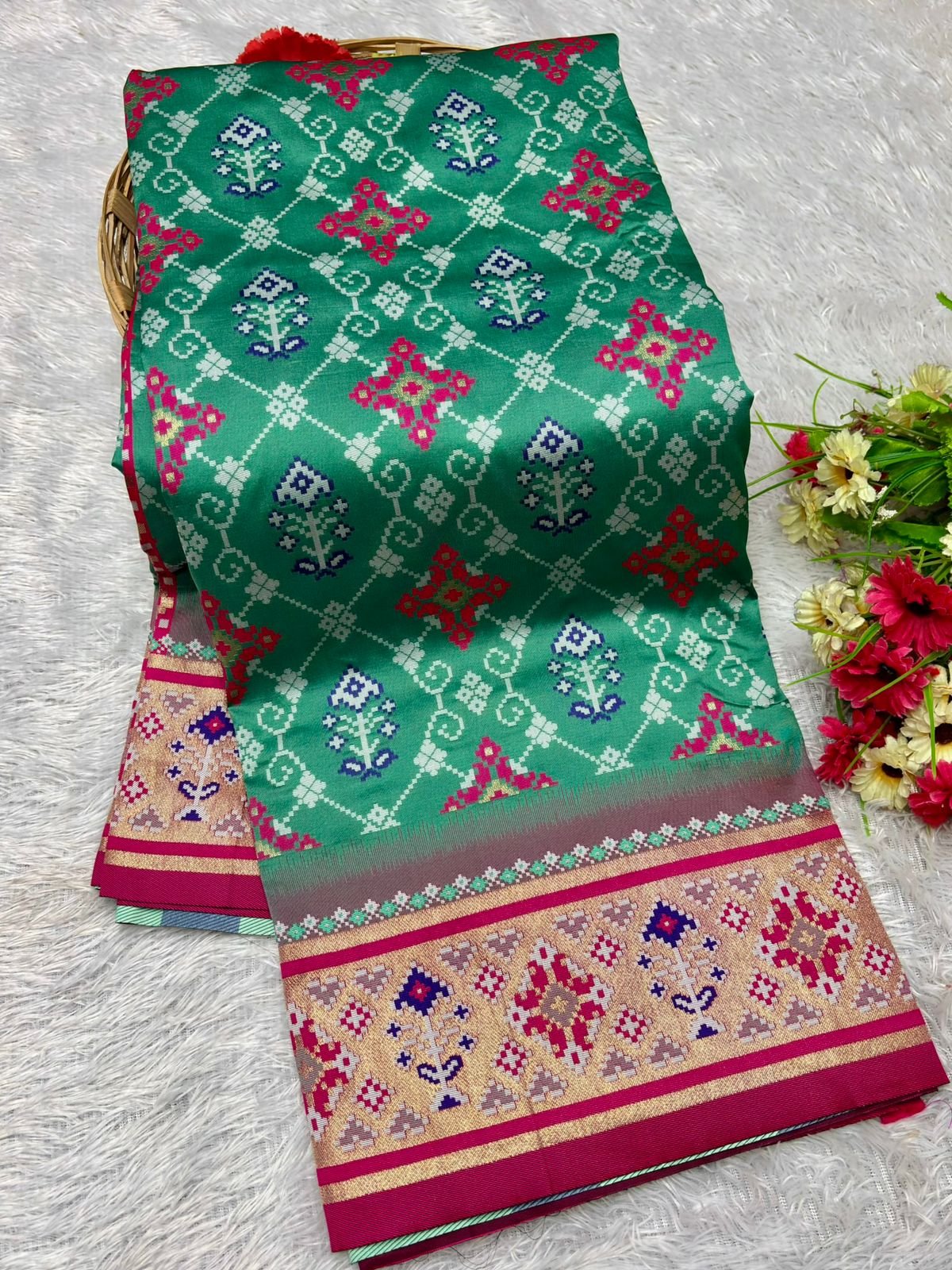 Patola Silk Saree With Paithani Touch image 2
