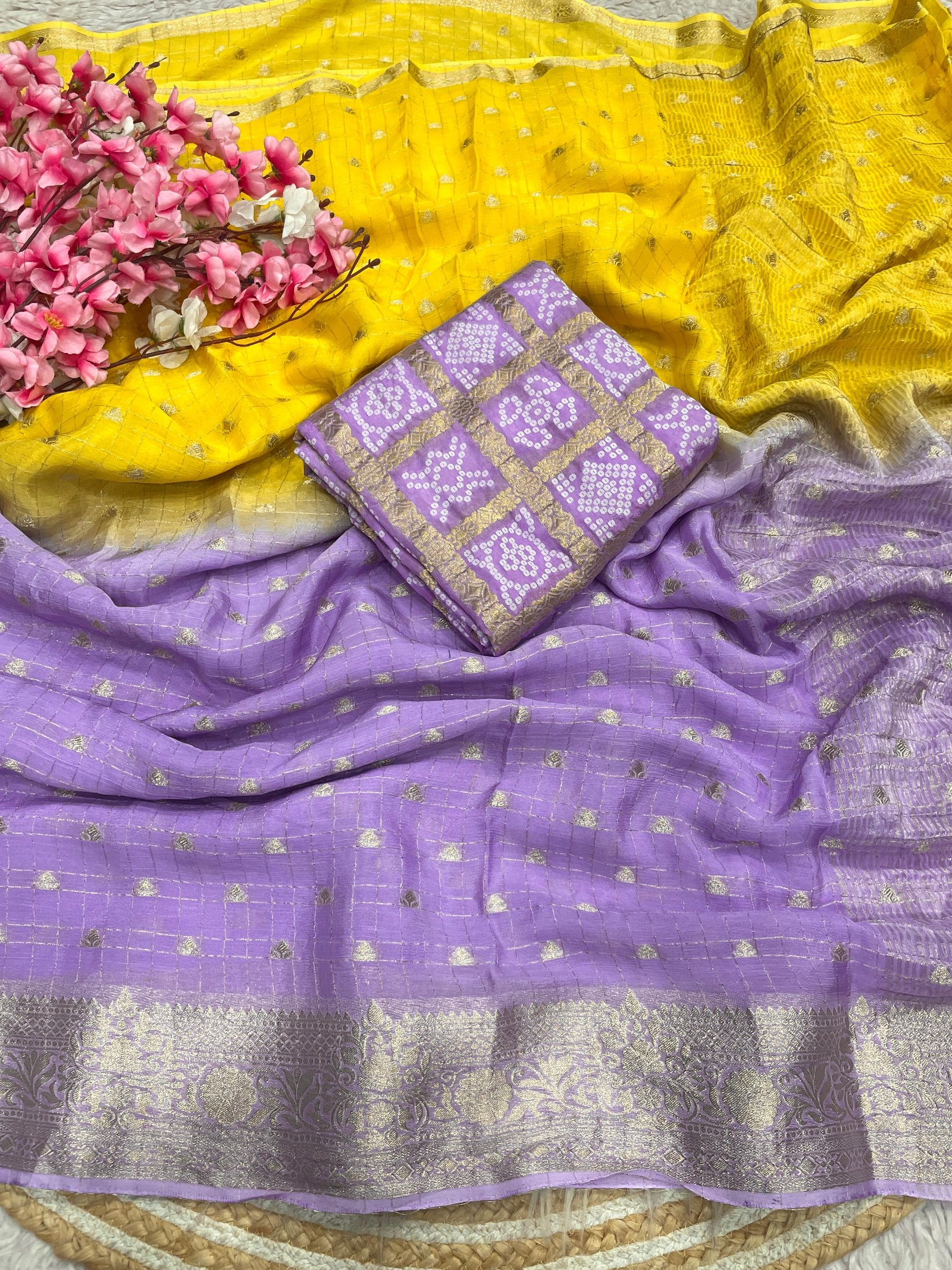 Pure Chinon Chiffon Silk Weaving Saree image 18