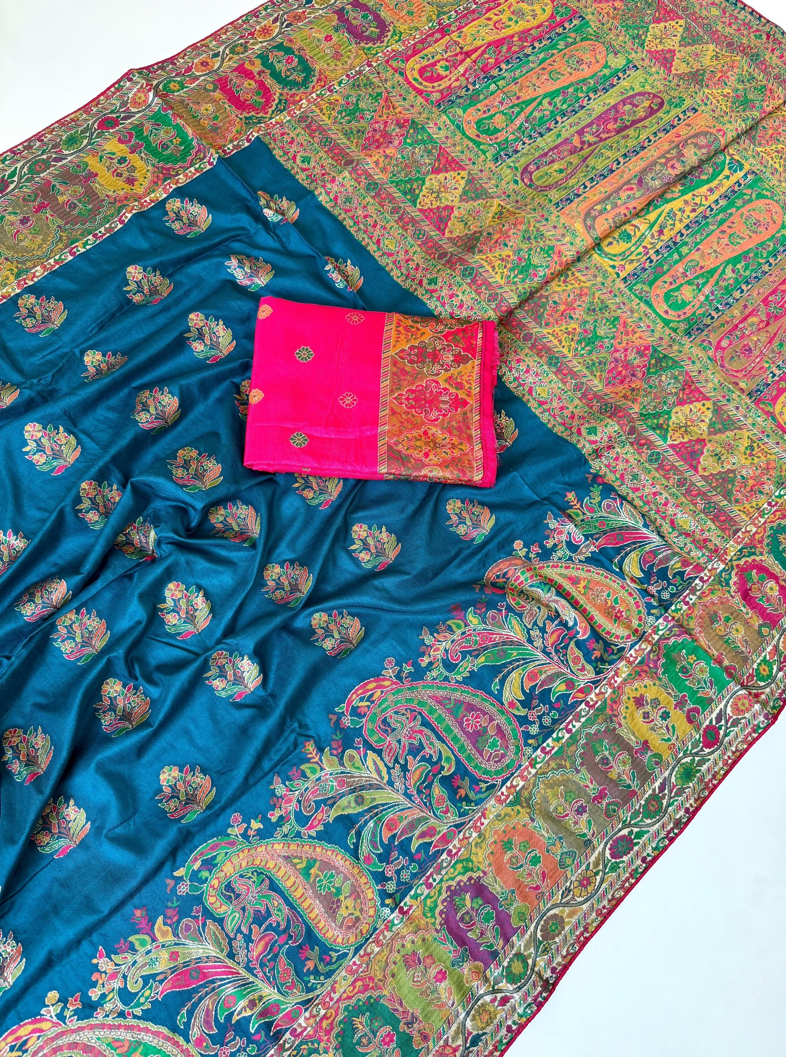 2 Pure Heavy Rajwada Pasmina Silk image 4