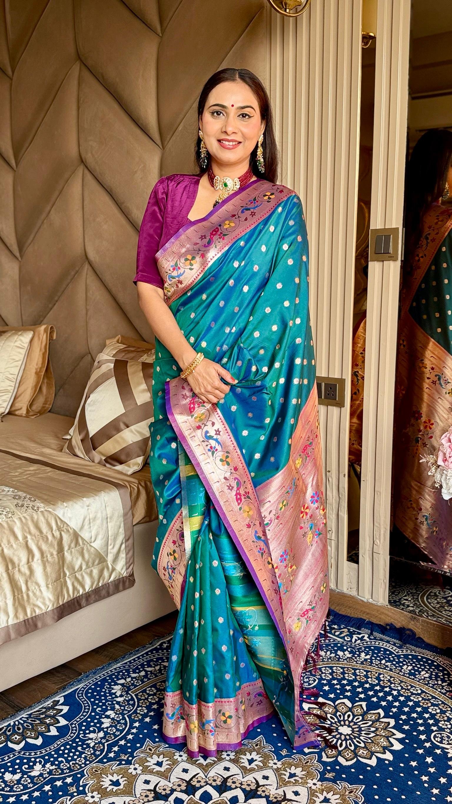 Kalanjali Paithani With Aari Work Blouse image 16
