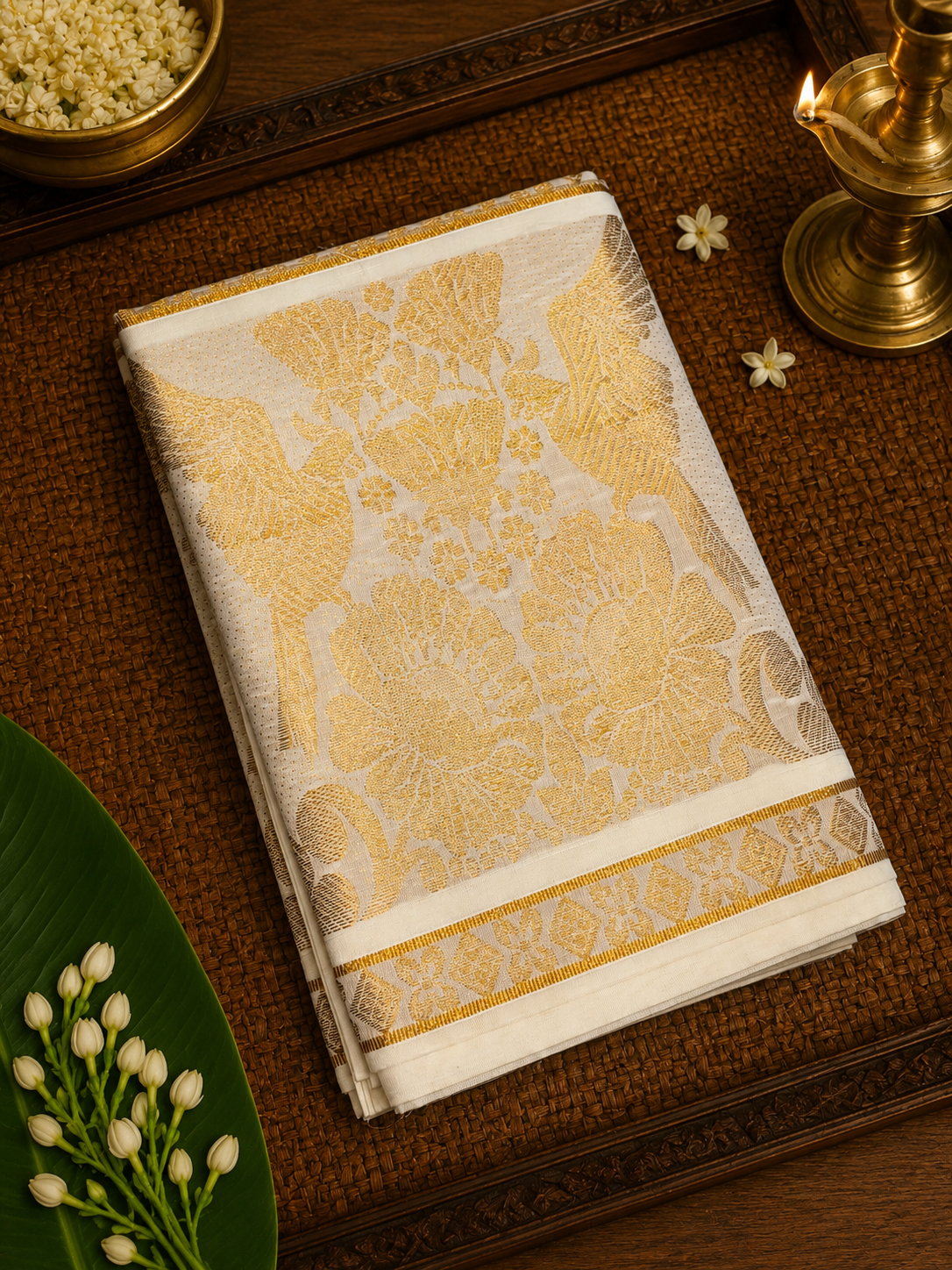 1 Kerala Kasavu Saree Cotton