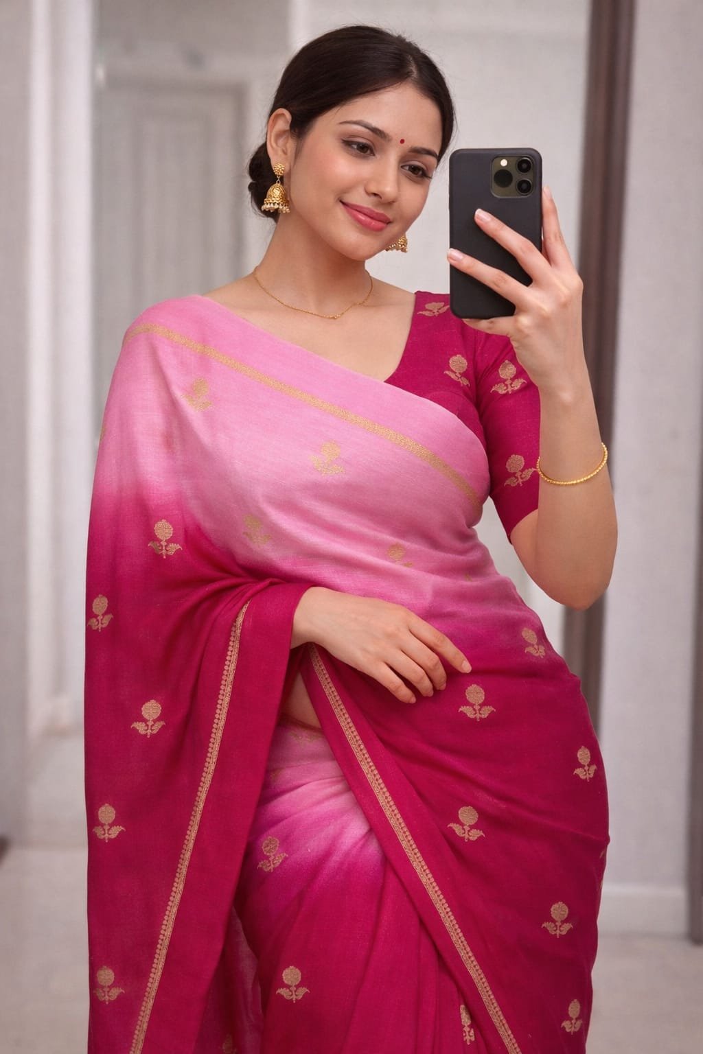 Pure soft Viscose Khadi silk fabric with satin border image 14