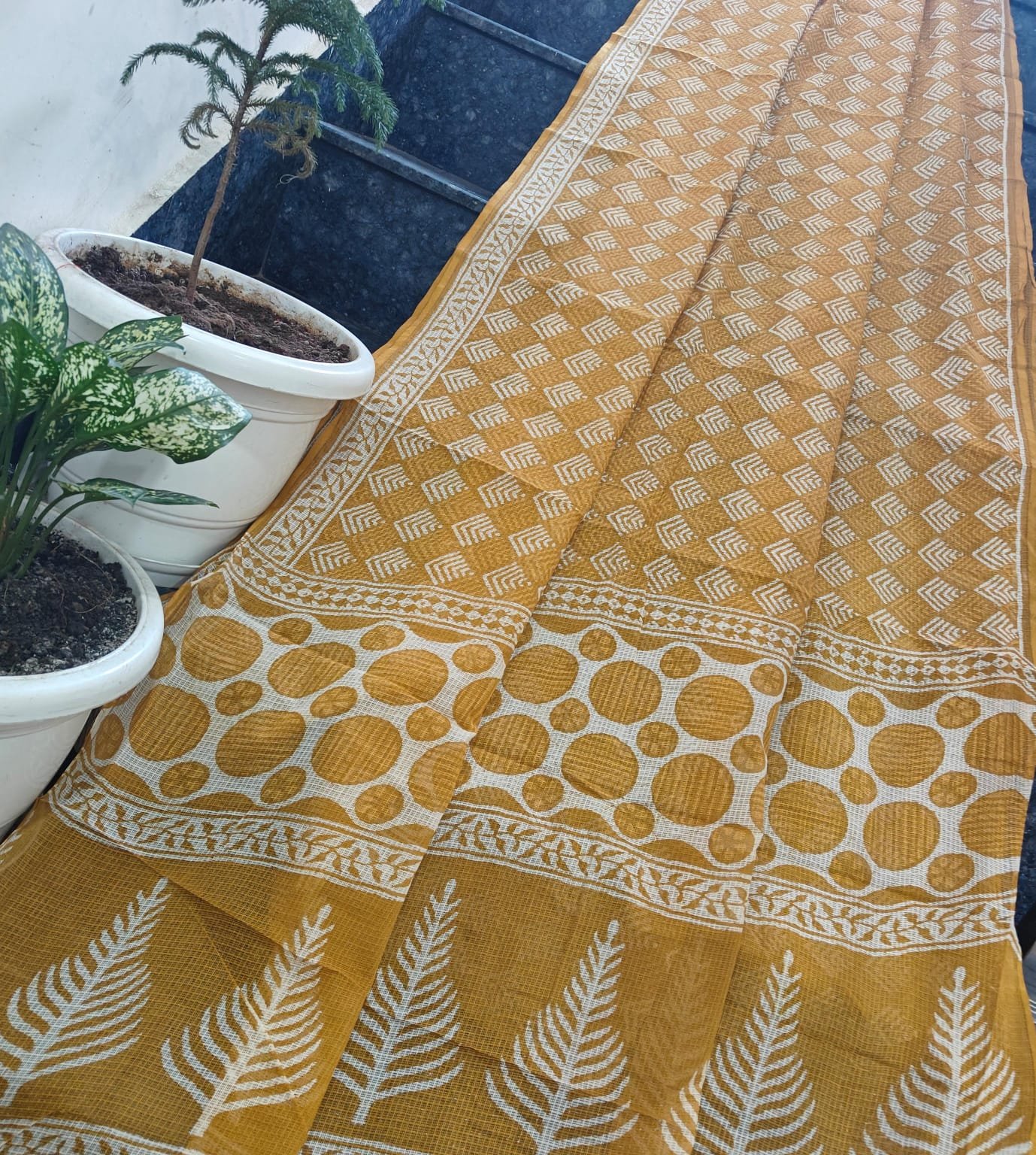 14 Pure Kota Doria Saree Indigo Print image 11
