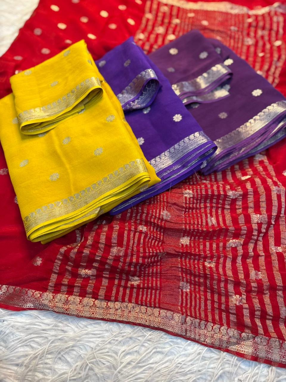 Pure viscose  weaving  jacquard saree image 2