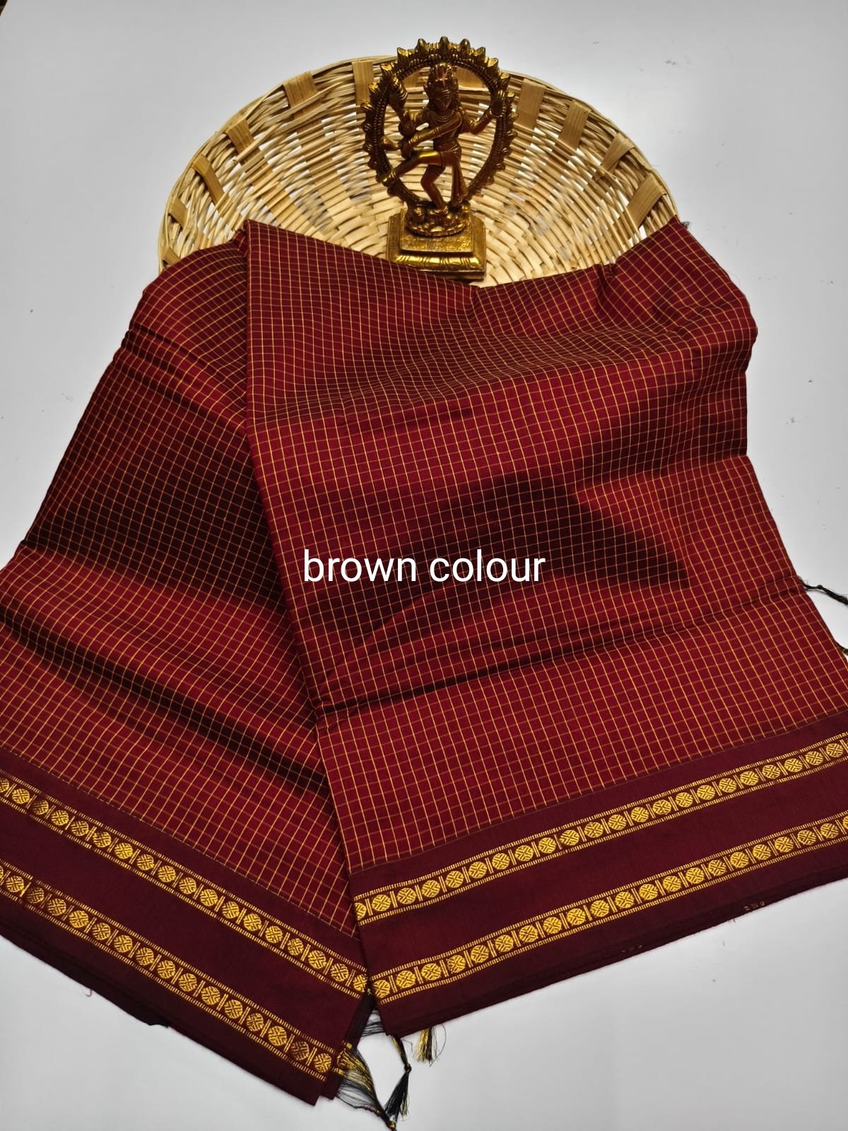 Mangalyam Checked Cotton Sarees image 5