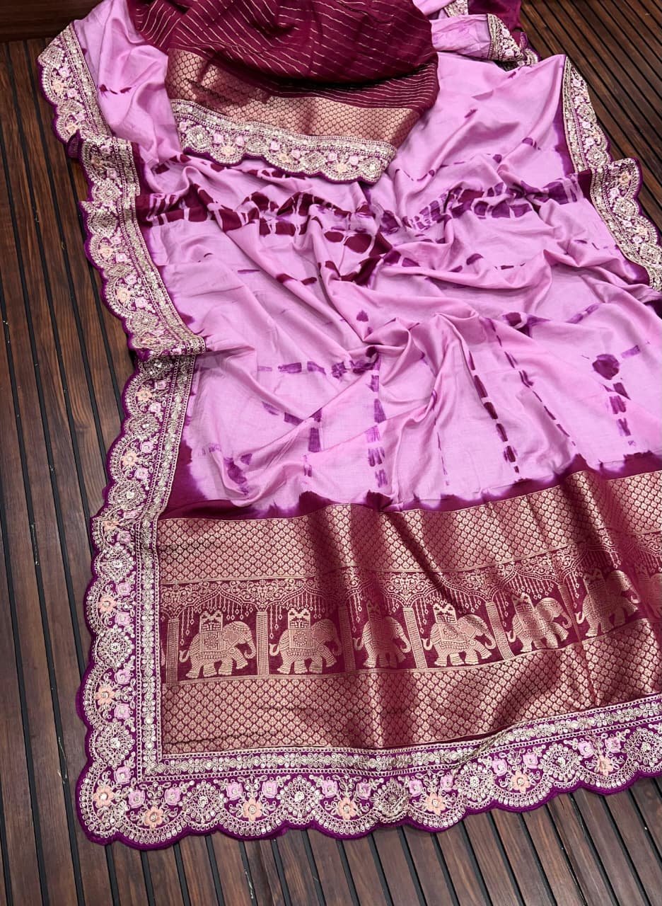 Pure Nylon Spun Viscose Jaquard Saree image 2
