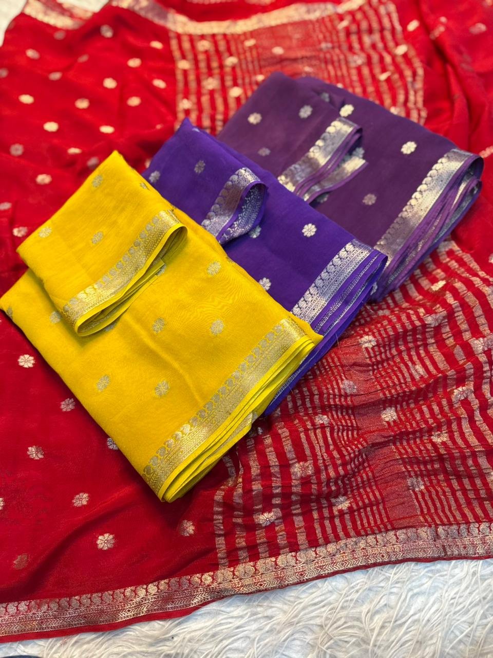 Pure viscose  weaving  jacquard saree