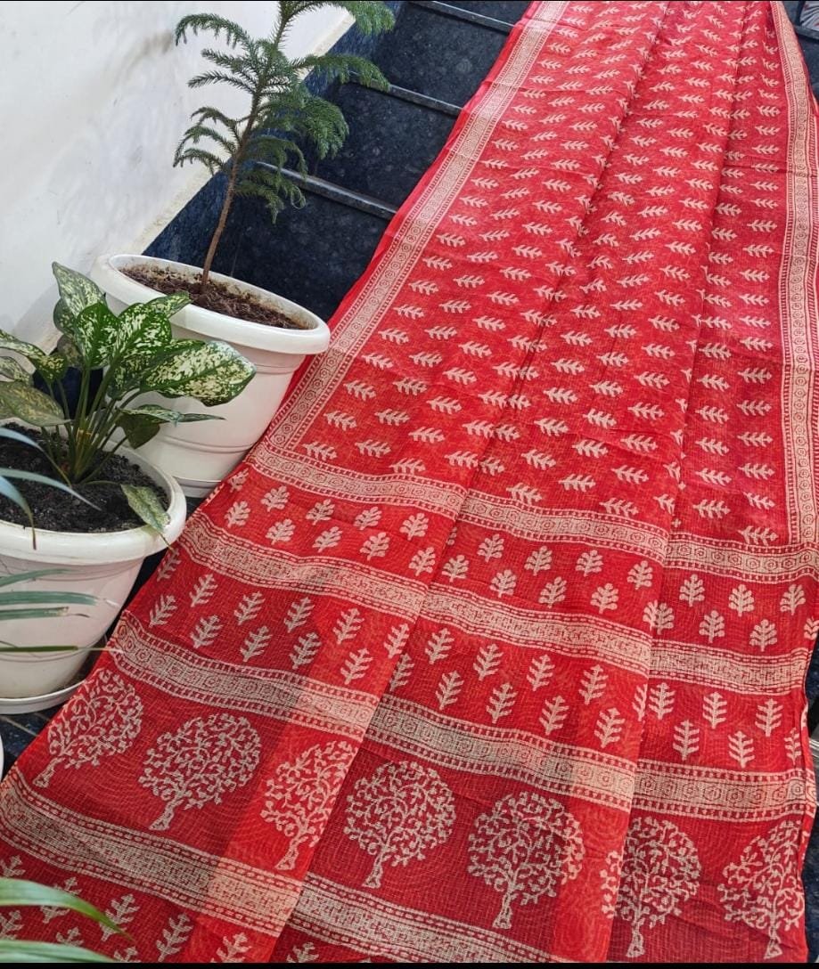 14 Pure Kota Doria Saree Indigo Print image 18