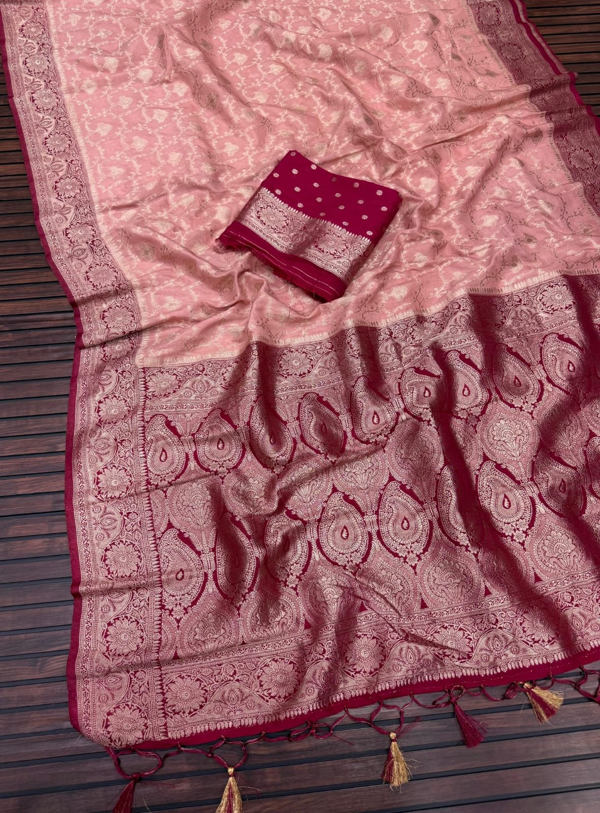 2 Pure Khaddi Creap Georgette Jaqurad Weaving image 5