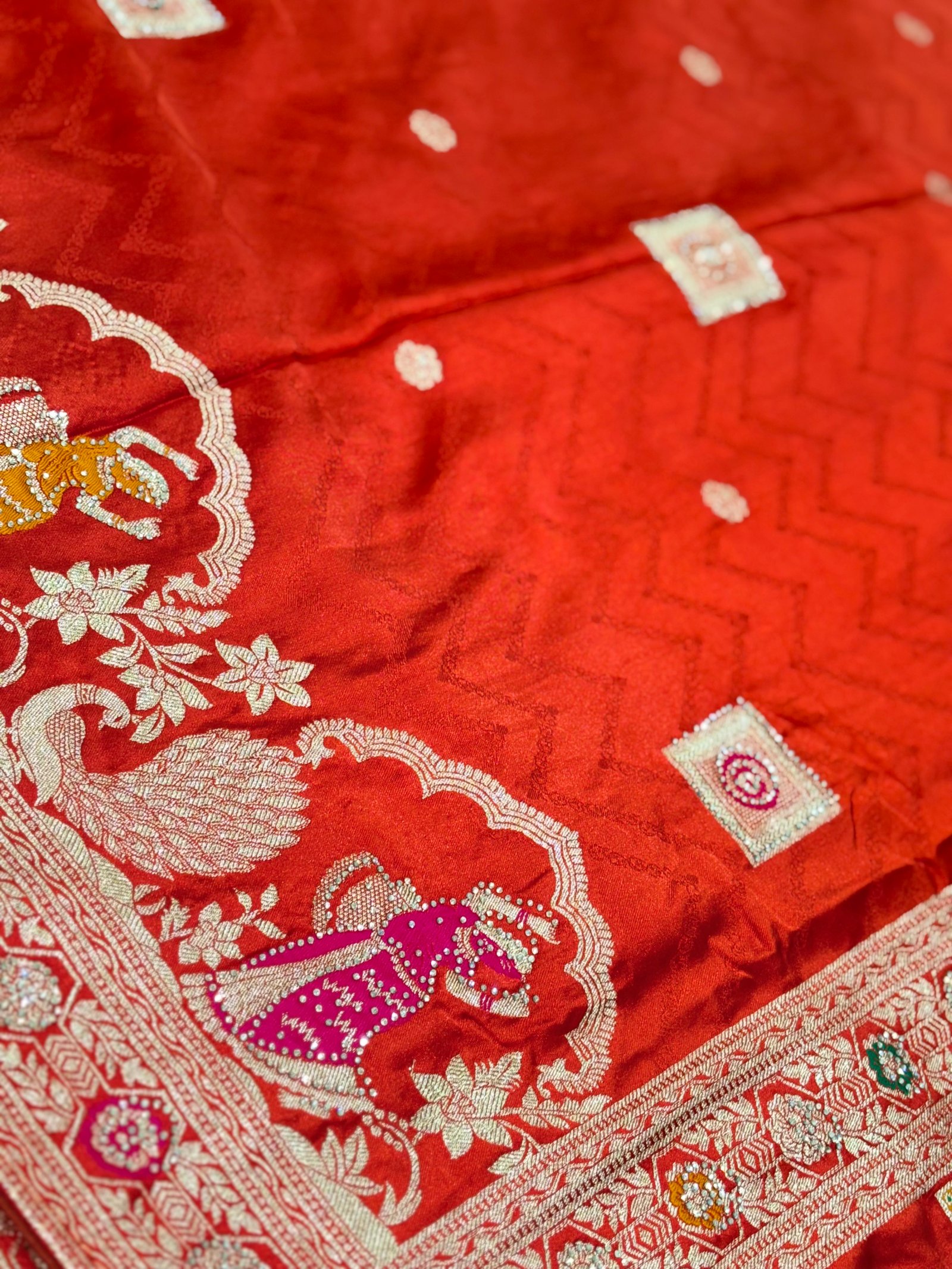 Bridal Satin Silk Saree image 3
