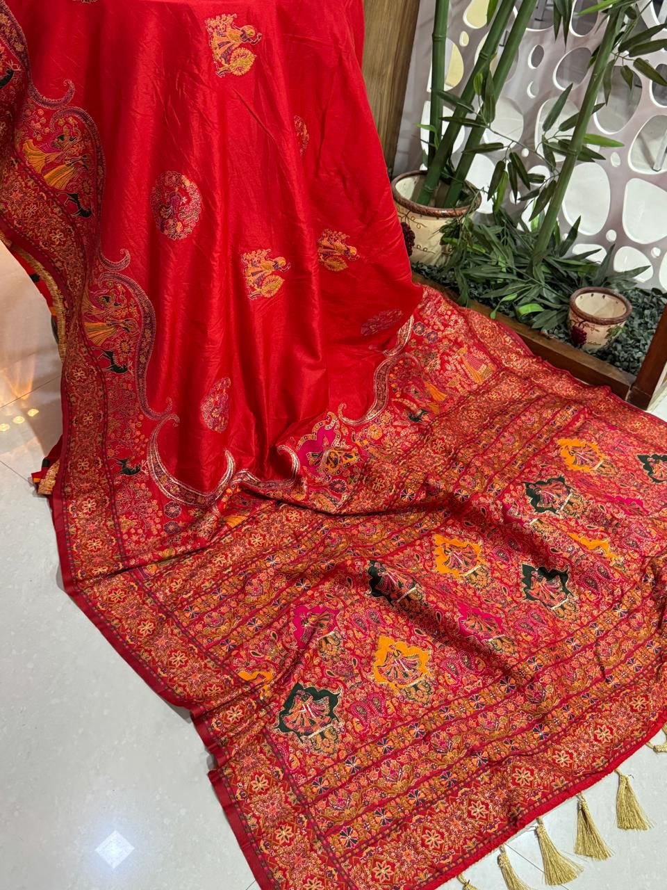 3 Pure n Soft Rajwadi Pashmina Silk Weaving Saree image 6