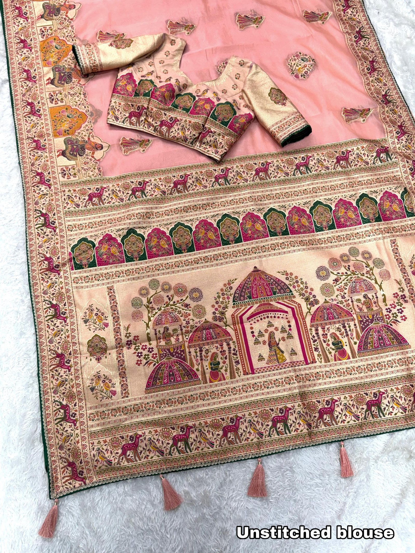Pure organza jaquard saree image 12