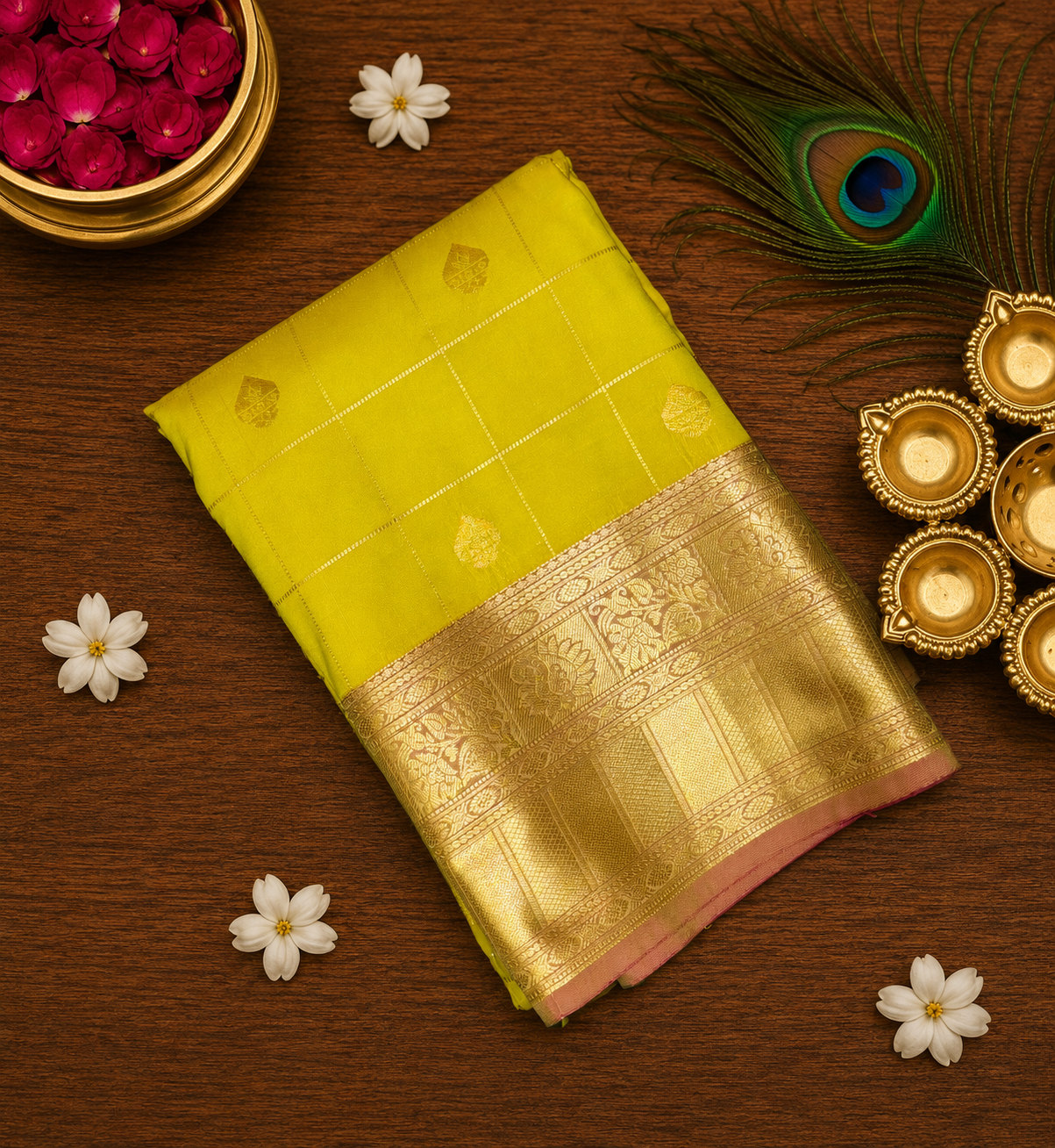 5 Korvai Semi Kanchi Silk Sarees image 13