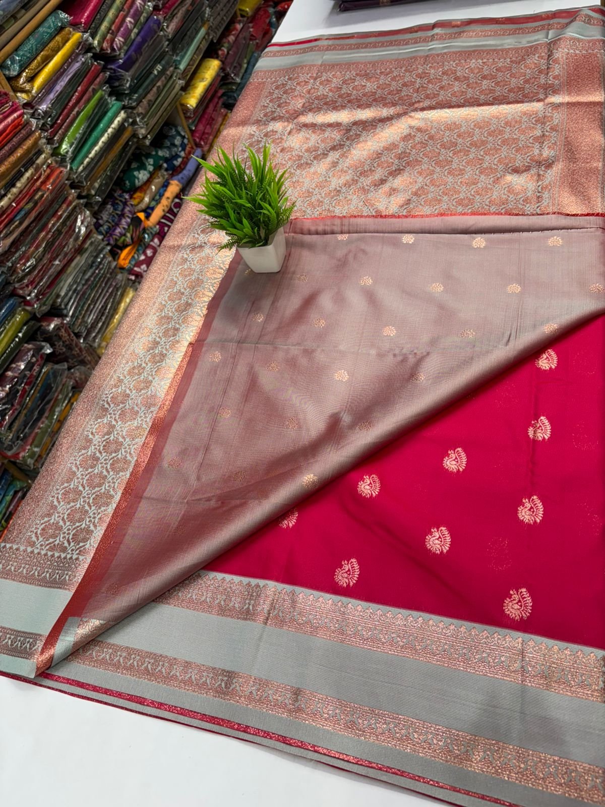 Premium Soft Kanchi silk saree in Bentex border image 10