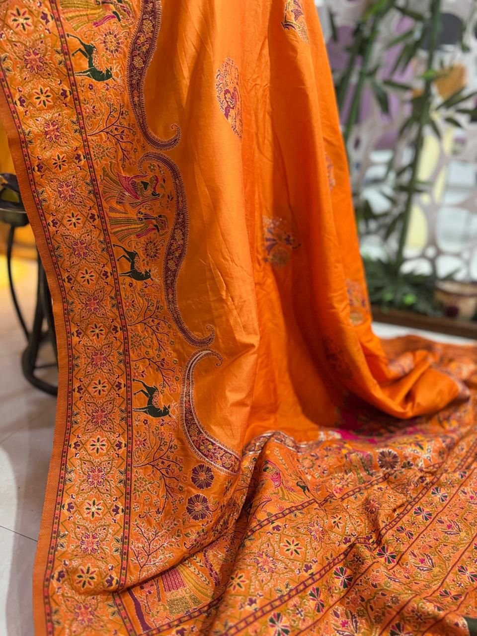 3 Pure n Soft Rajwadi Pashmina Silk Weaving Saree image 3