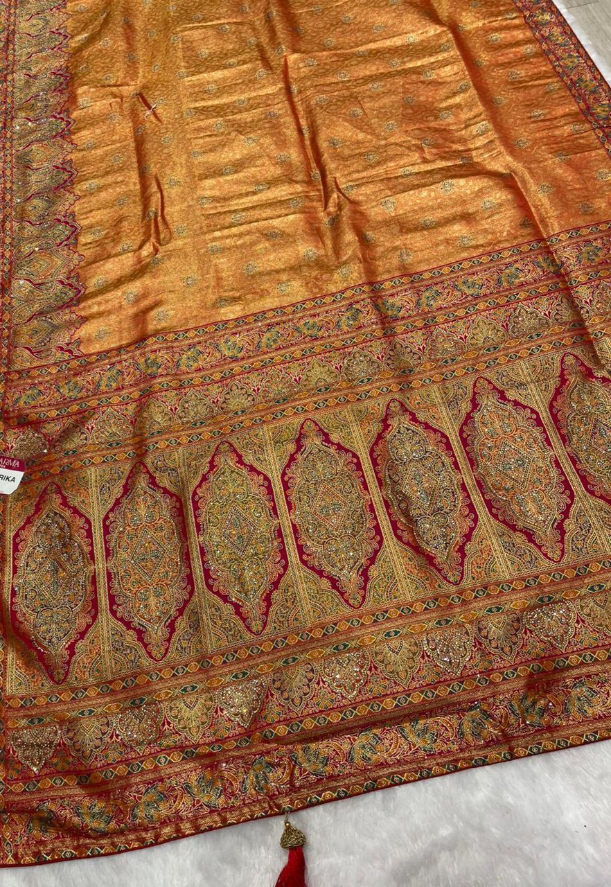 Premium Semi Silk Saree With Jarkan Work image 5