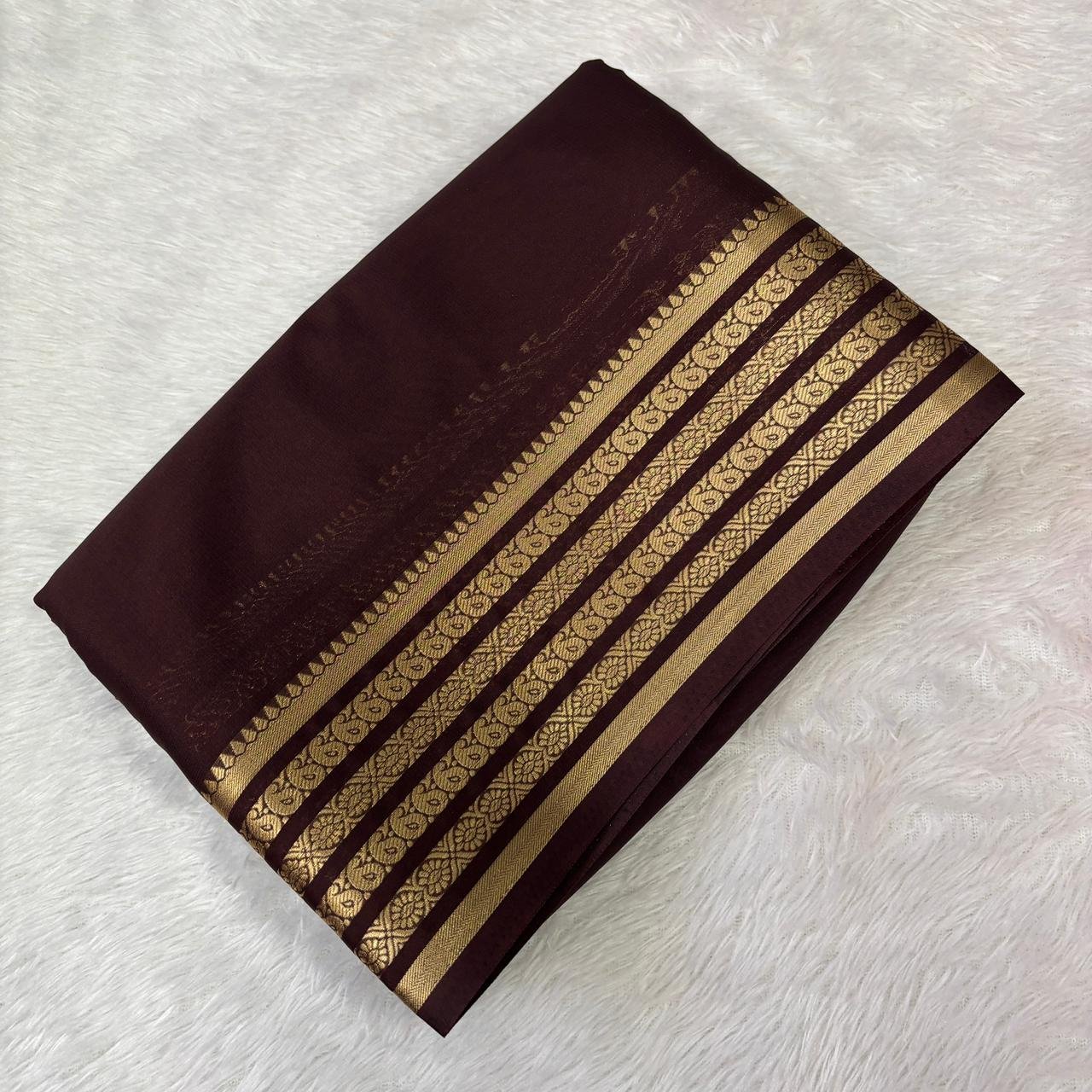 Semi Mysore Crepe Silk Sarees image 3